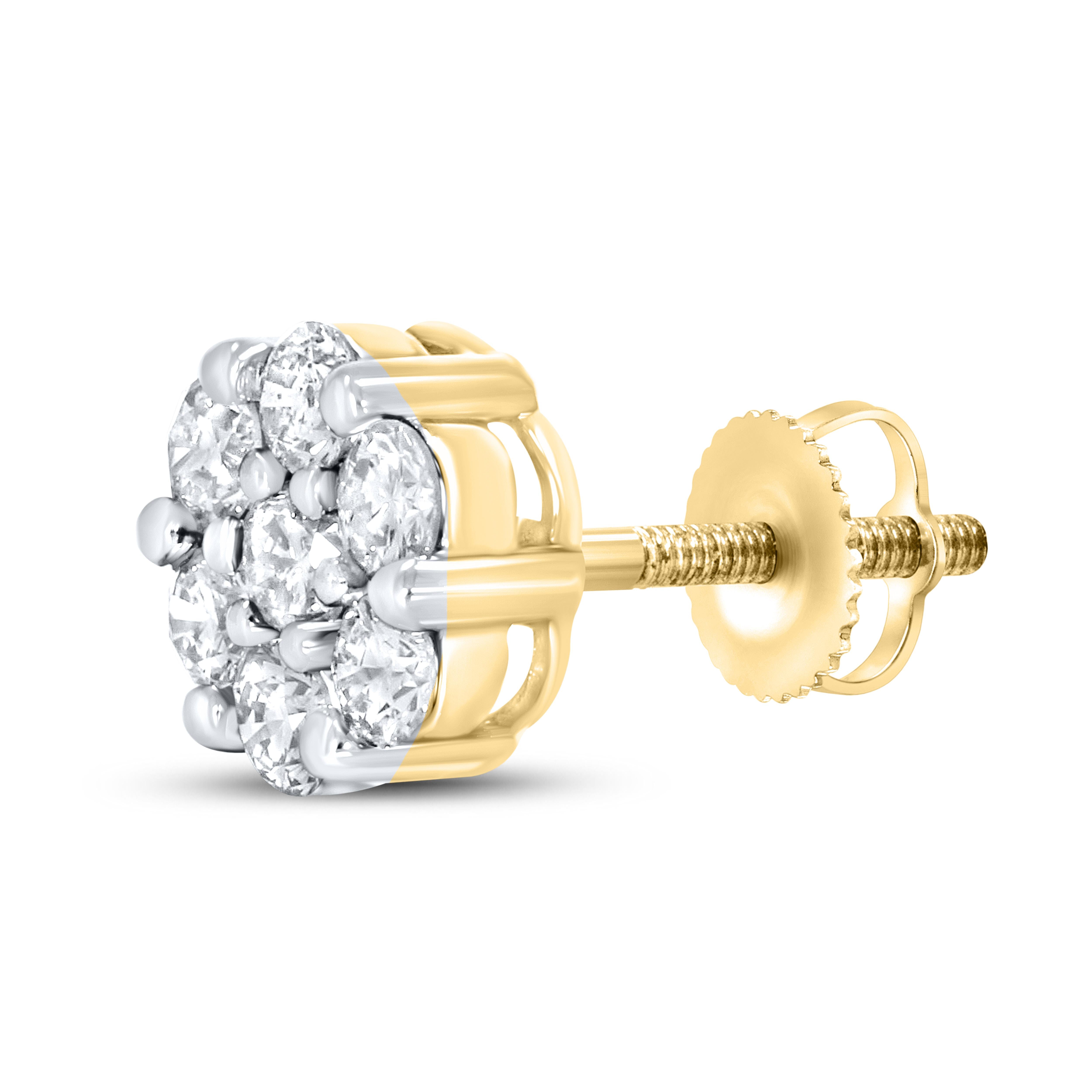 10KT YELLOW GOLD 0.79 CTW DIAMOND EARRINGS