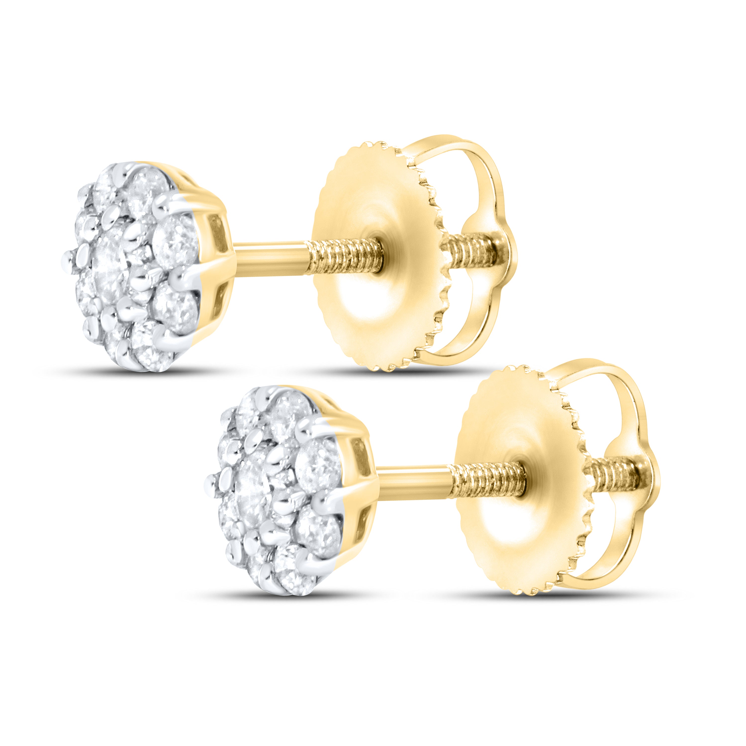 10KT YELLOW GOLD 0.03 CTW Diamond Earrings