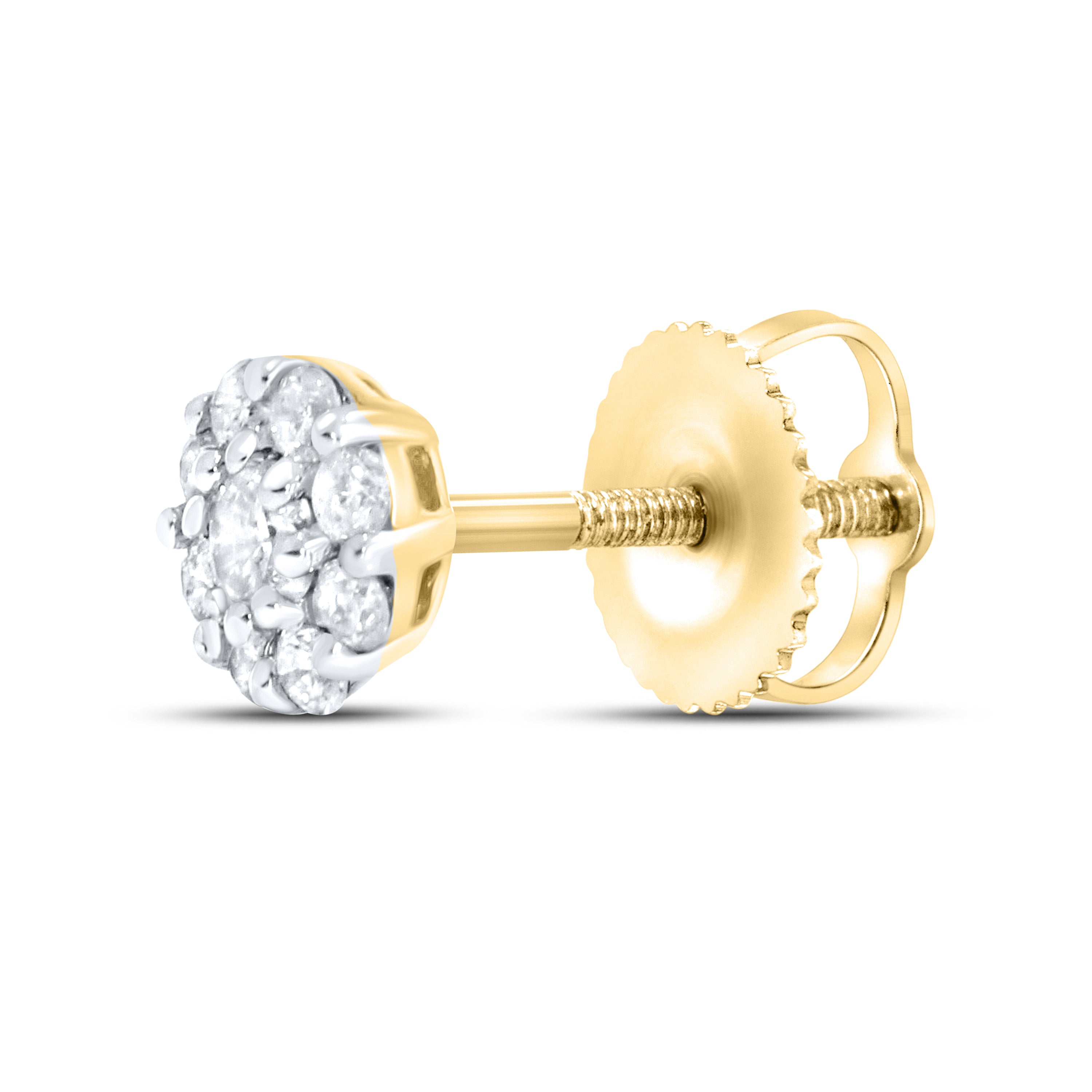 10KT YELLOW GOLD 0.03 CTW Diamond Earrings