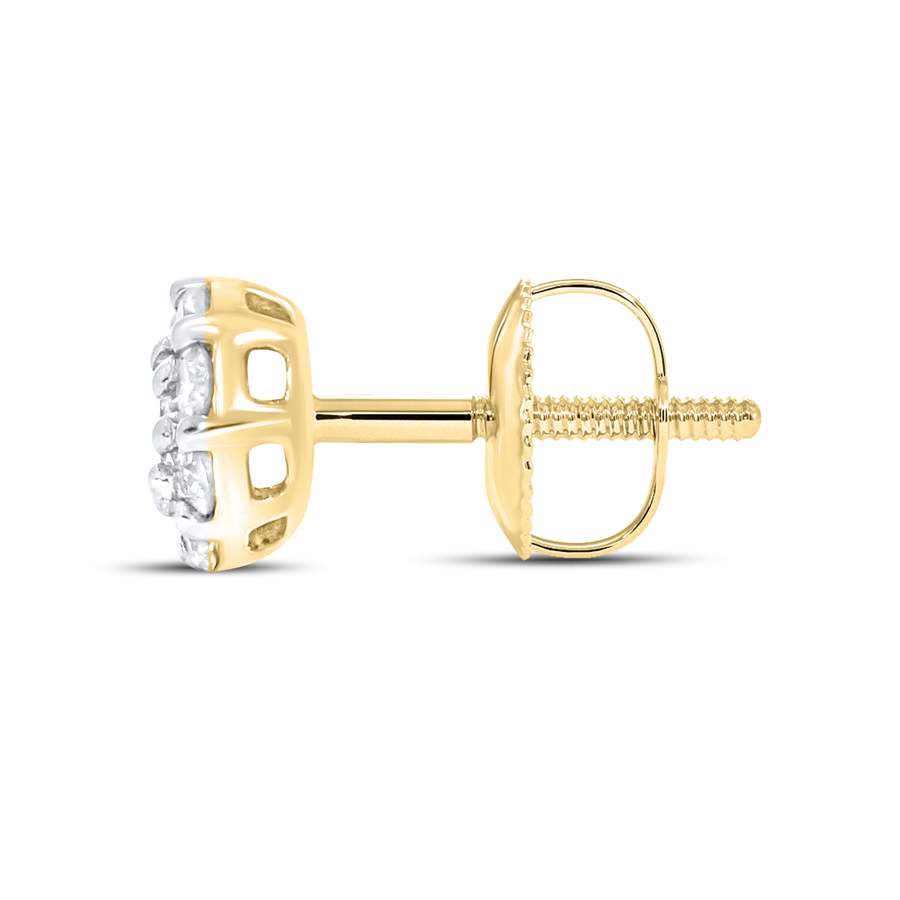 10KT YELLOW GOLD 0.03 CTW Diamond Earrings