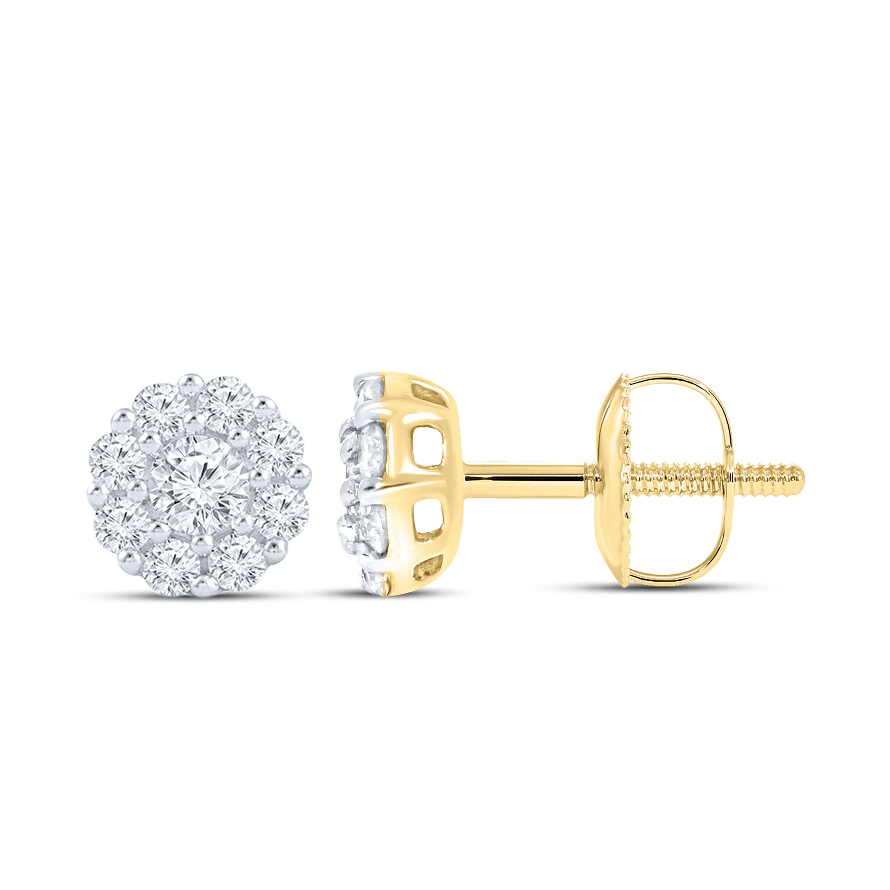 10KT YELLOW GOLD 0.03 CTW Diamond Earrings