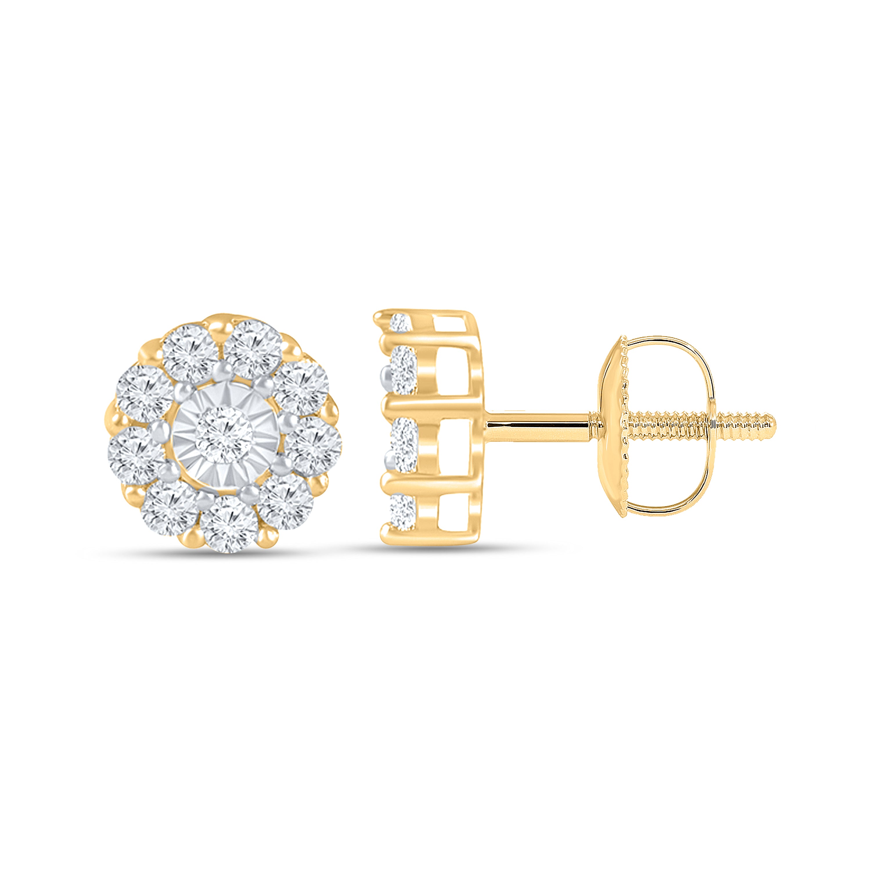 10kt yellow gold 0.73 CTW Natural diamond earrings