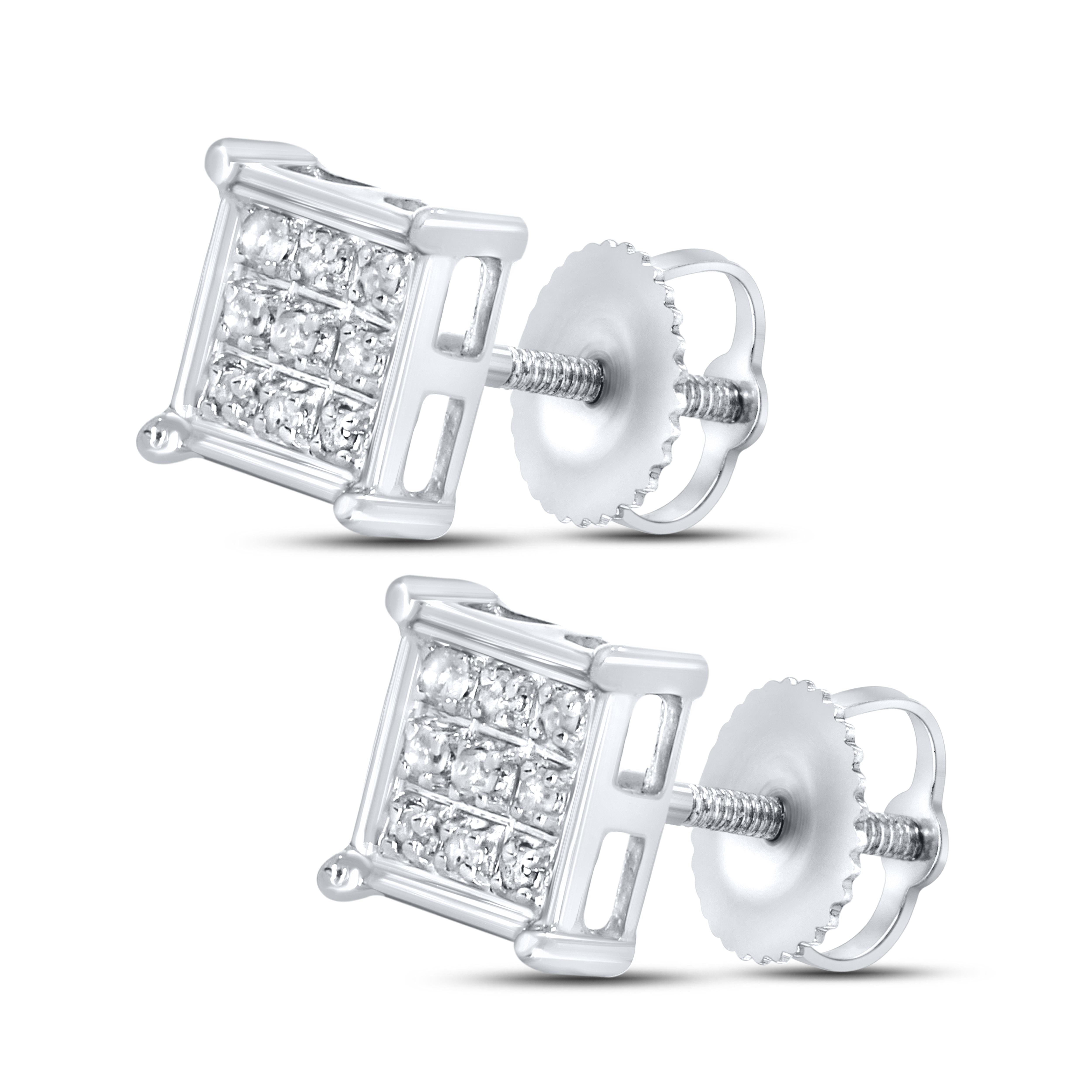 10K WHITE GOLD 0.05 CTW NATURAL DIAMOND EARRINGS