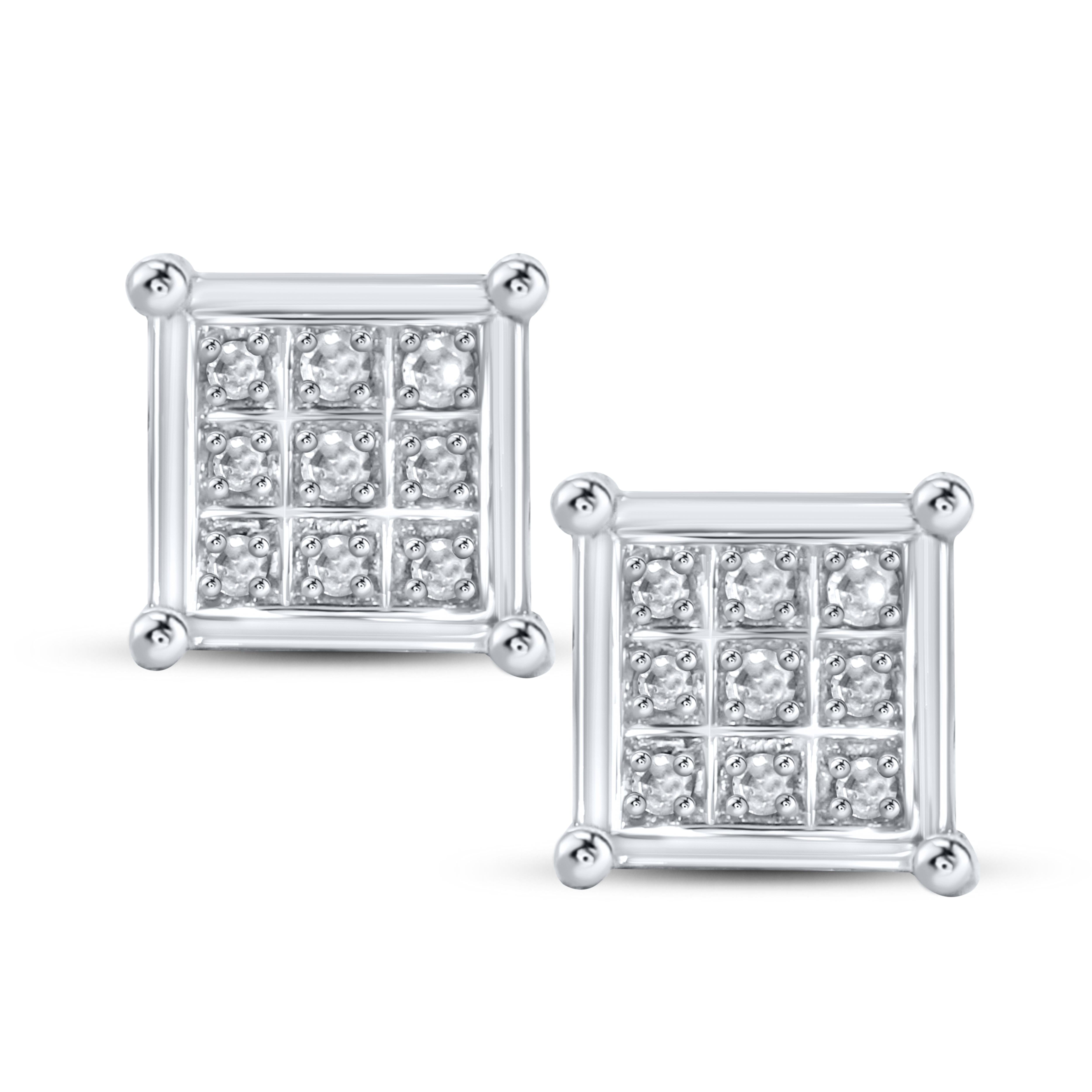 10K WHITE GOLD 0.05 CTW NATURAL DIAMOND EARRINGS