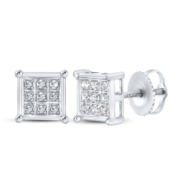 Diamond earrings, 10k white gold