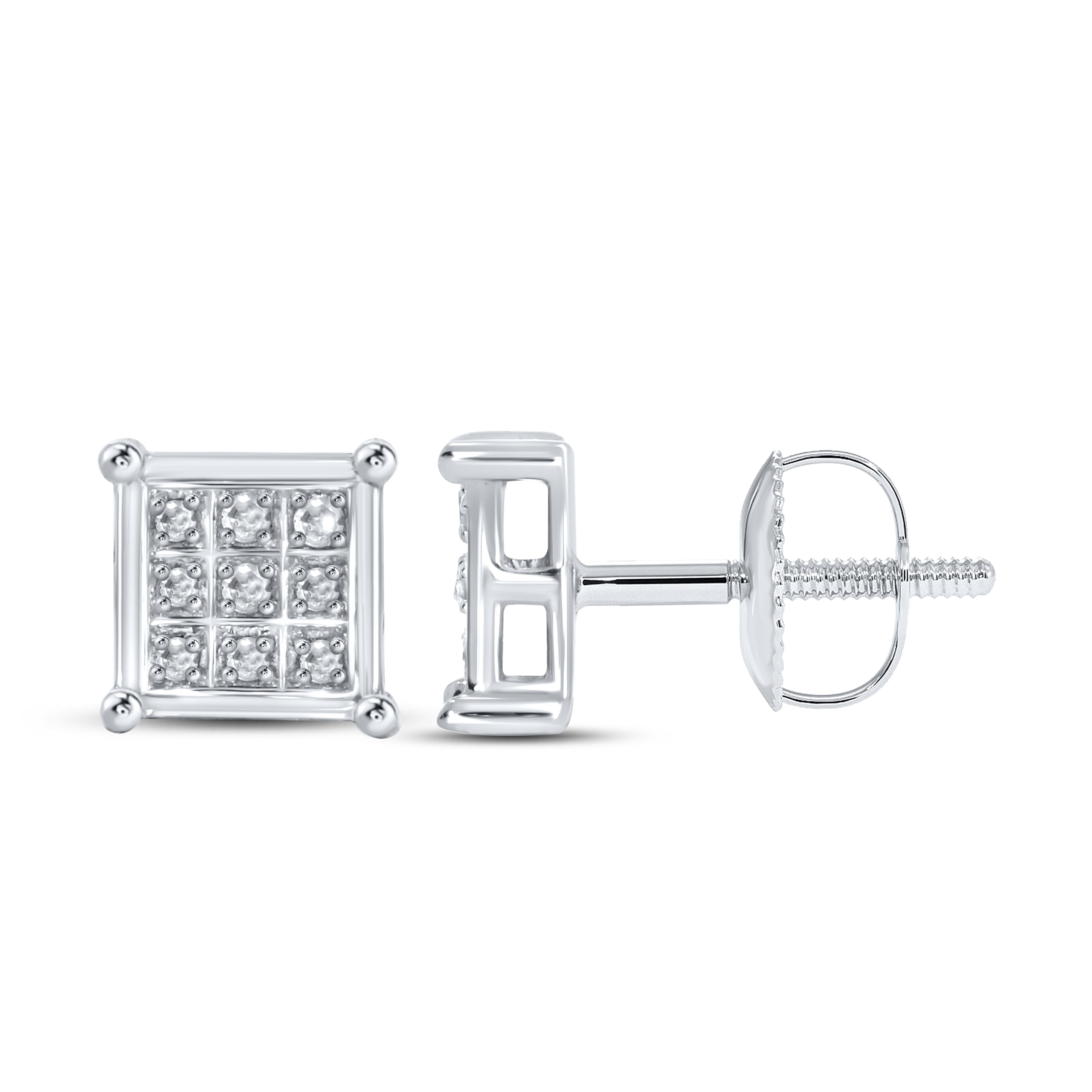 10K WHITE GOLD 0.05 CTW NATURAL DIAMOND EARRINGS