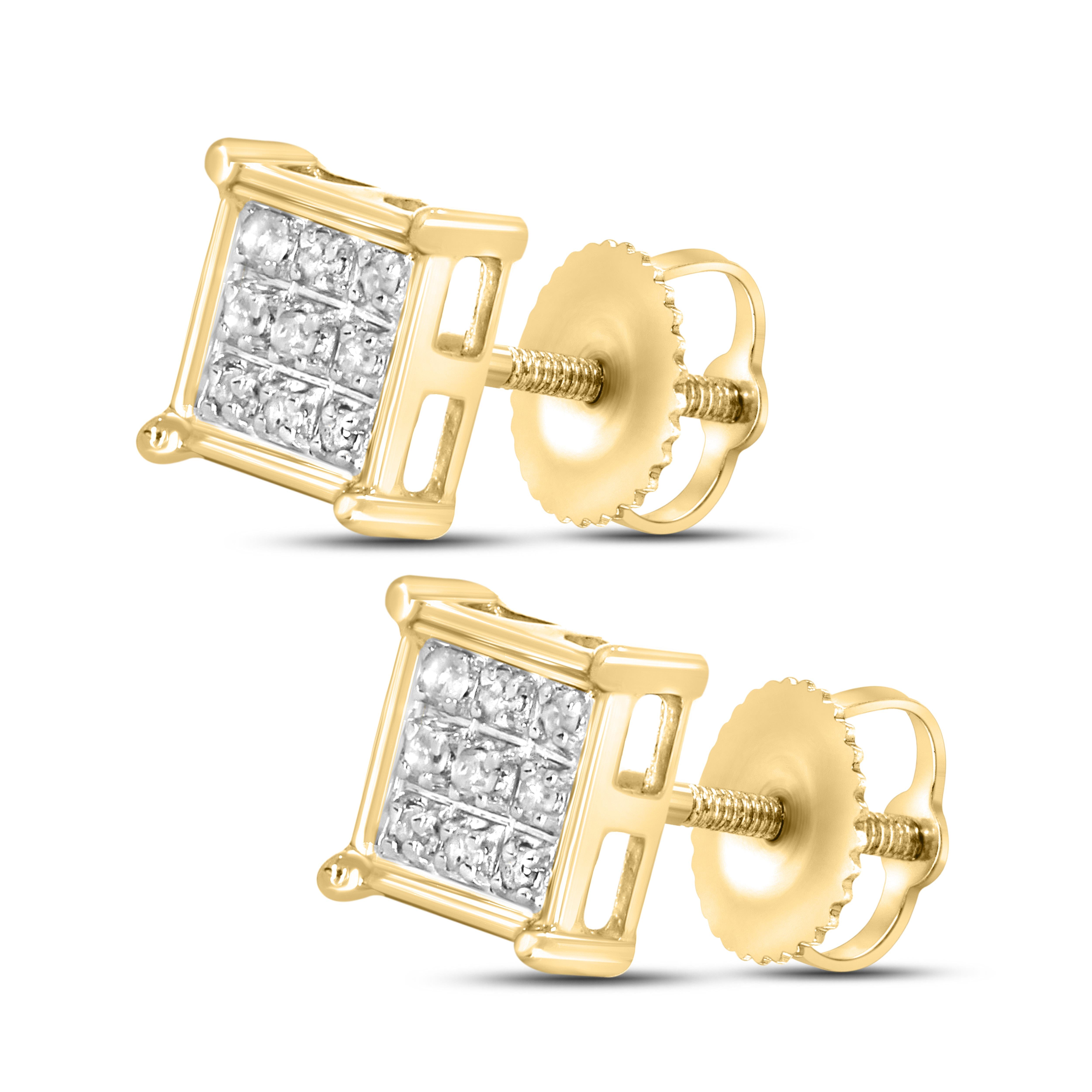 10k Yellow gold 0.05 CTW  Diamond Studs Earrings