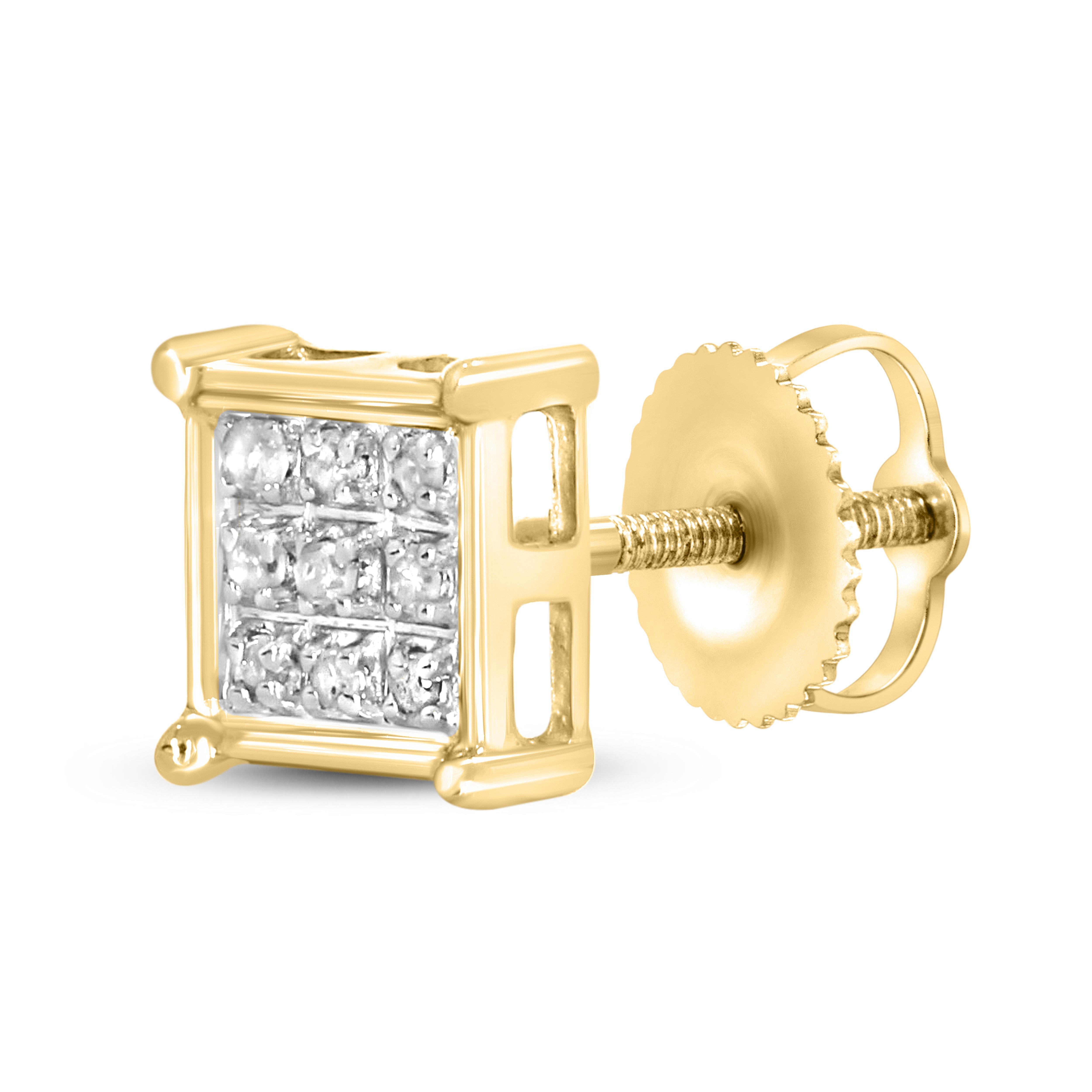 10k Yellow gold 0.05 CTW  Diamond Studs Earrings