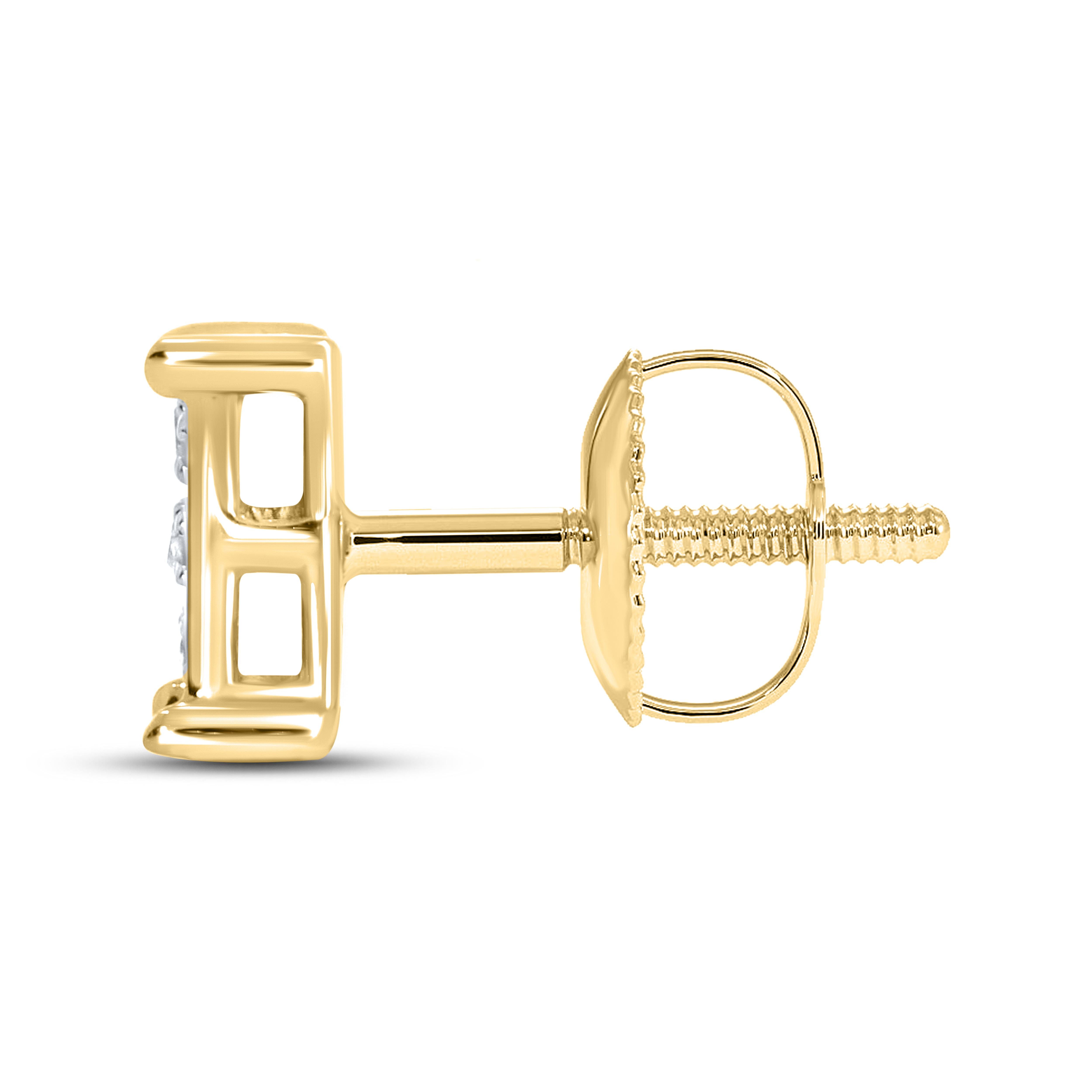 10k Yellow gold 0.05 CTW  Diamond Studs Earrings