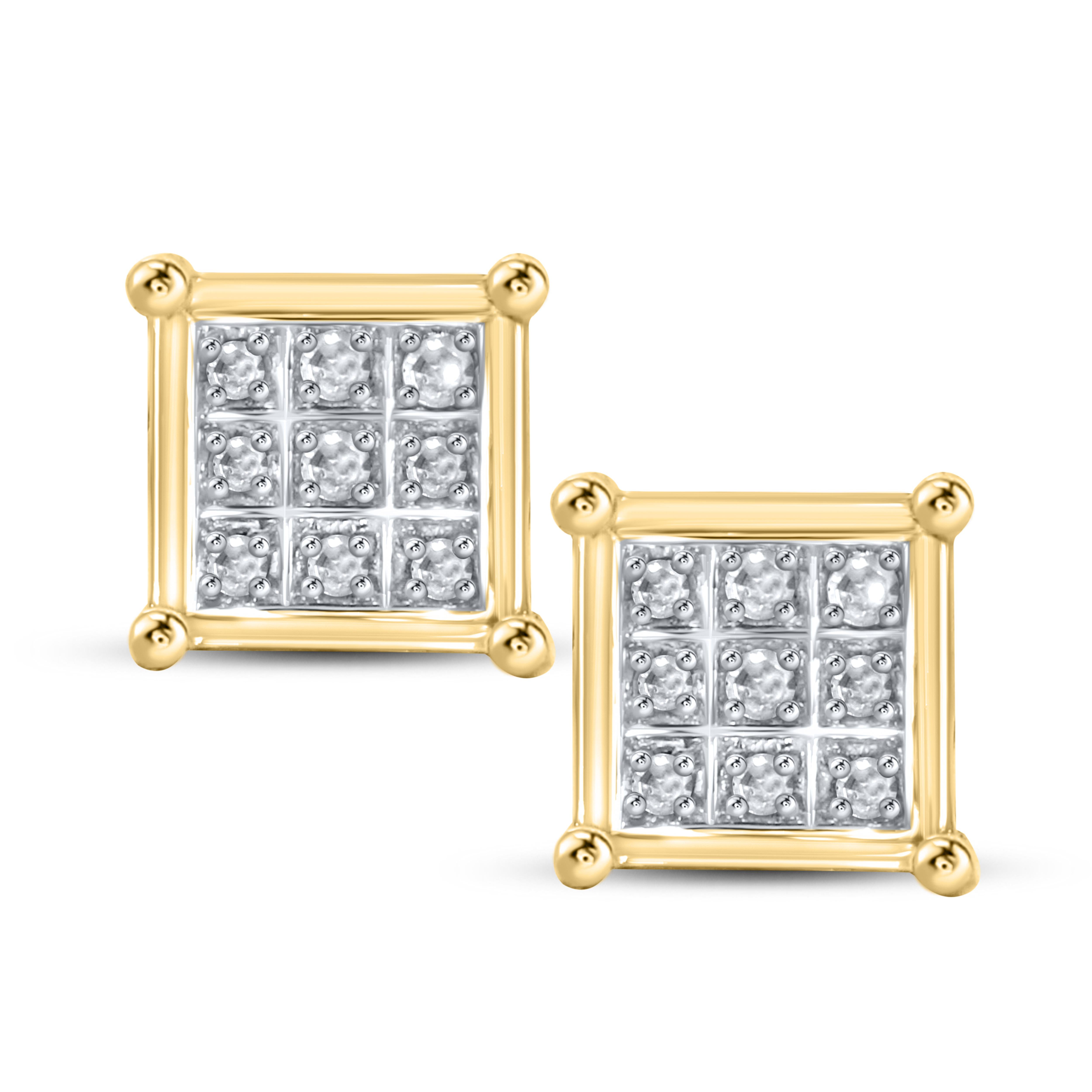 10k Yellow gold 0.05 CTW  Diamond Studs Earrings