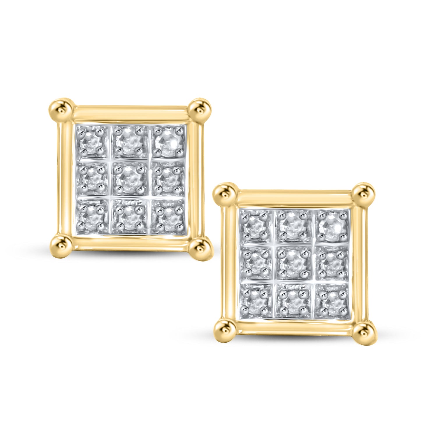 10k Yellow gold 0.05 ctw  diamond earrings