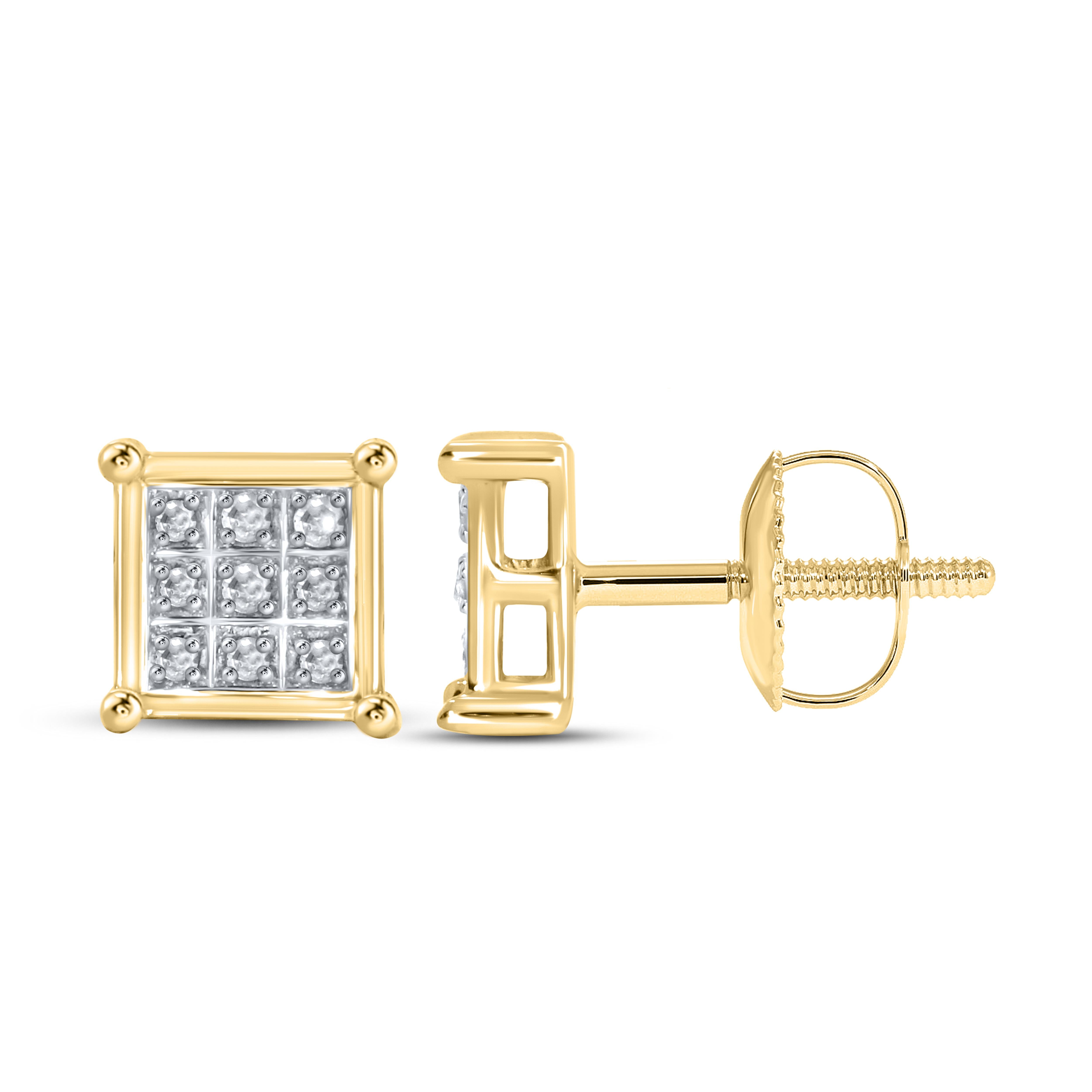 10k Yellow gold 0.05 CTW  Diamond Studs Earrings