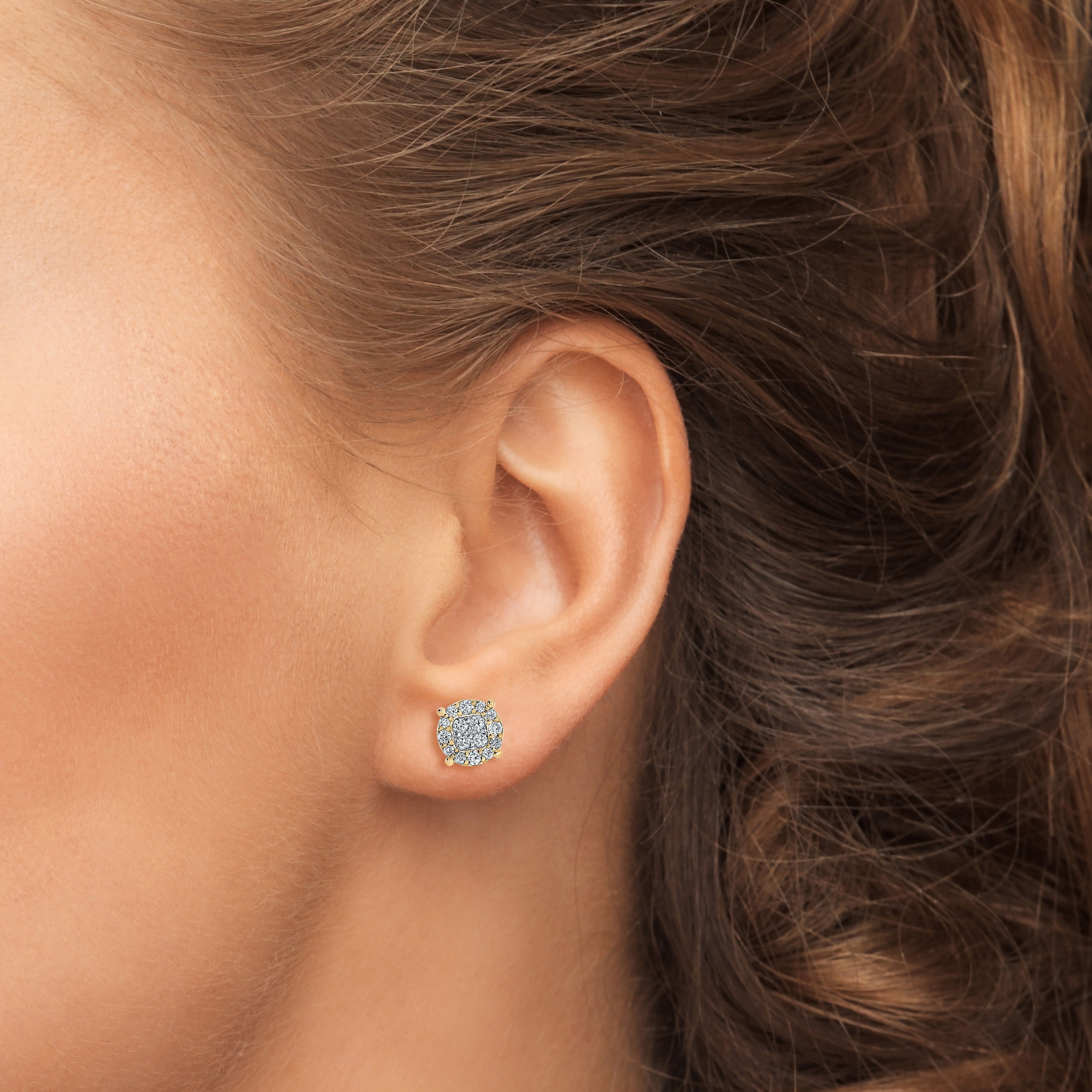 10KT YELLOW GOLD 0.76 CTW DIAMOND EARRINGS