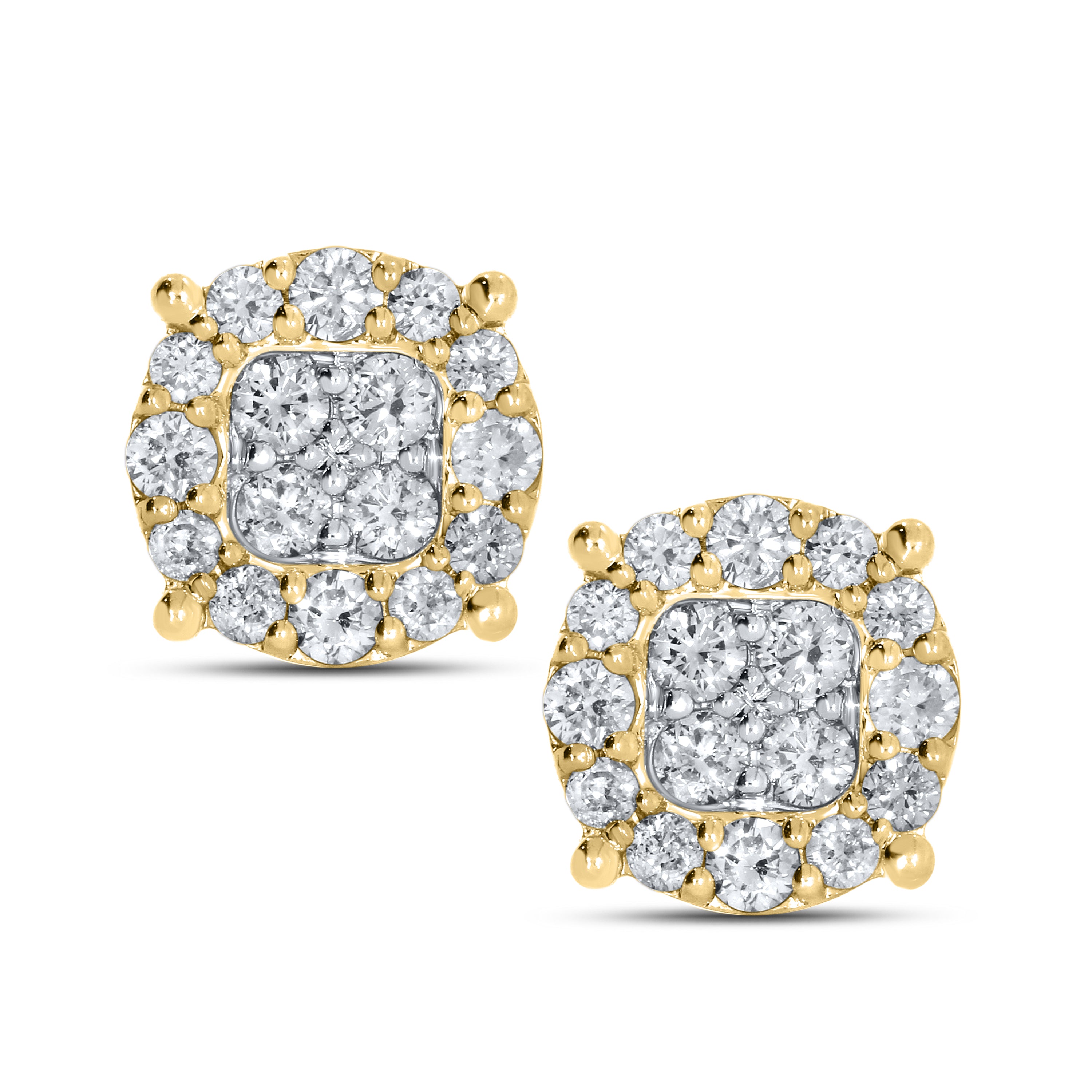 10KT YELLOW GOLD 0.76 CTW DIAMOND EARRINGS