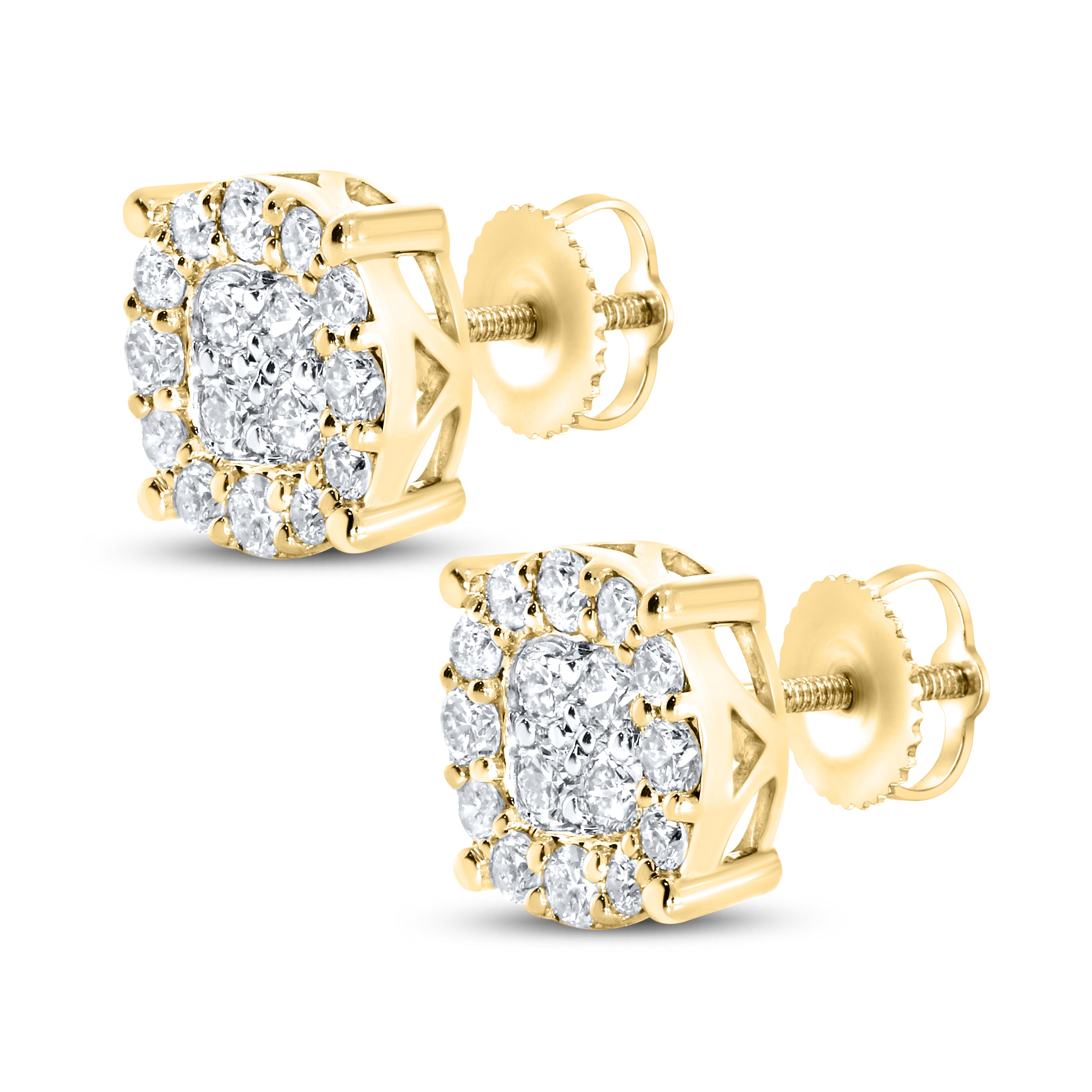 10KT YELLOW GOLD 1.04 CTW NATURAL DIAMOND EARRINGS