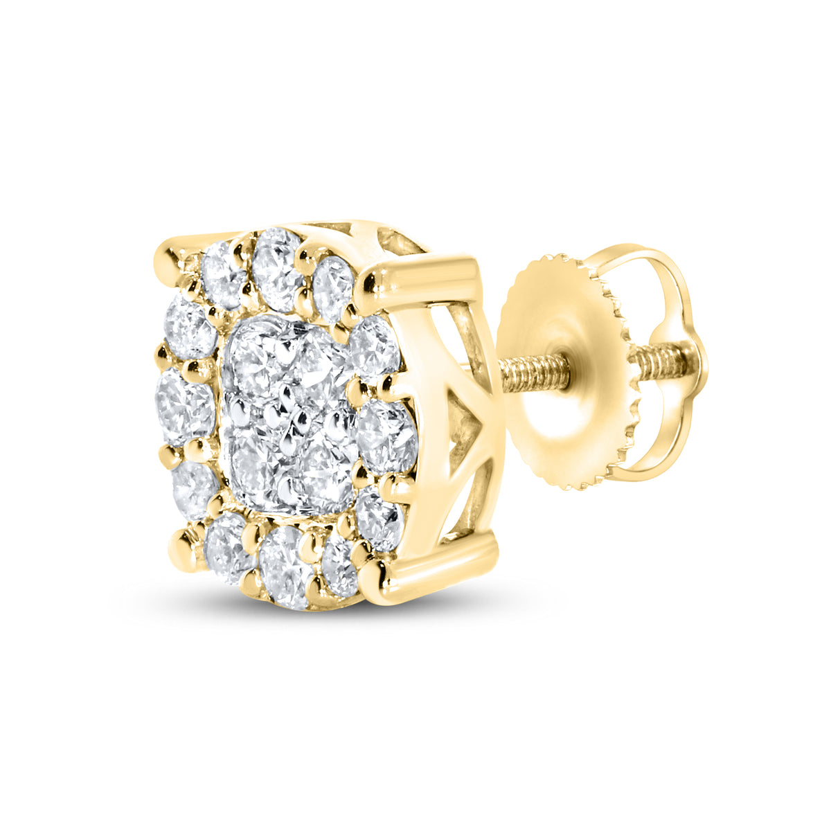 10KT YELLOW GOLD 1.04 CTW NATURAL DIAMOND EARRINGS