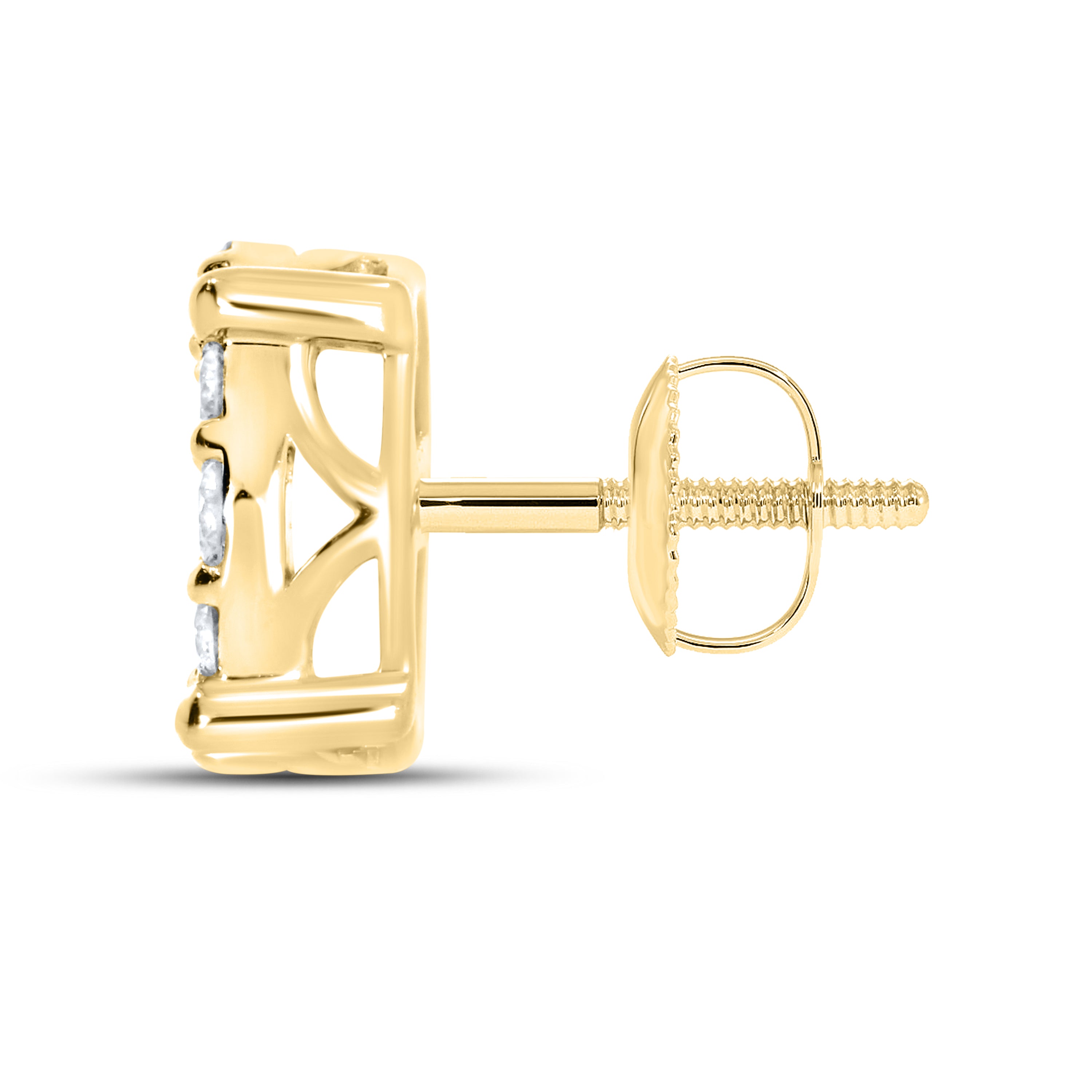 10KT YELLOW GOLD 1.04 CTW NATURAL DIAMOND EARRINGS