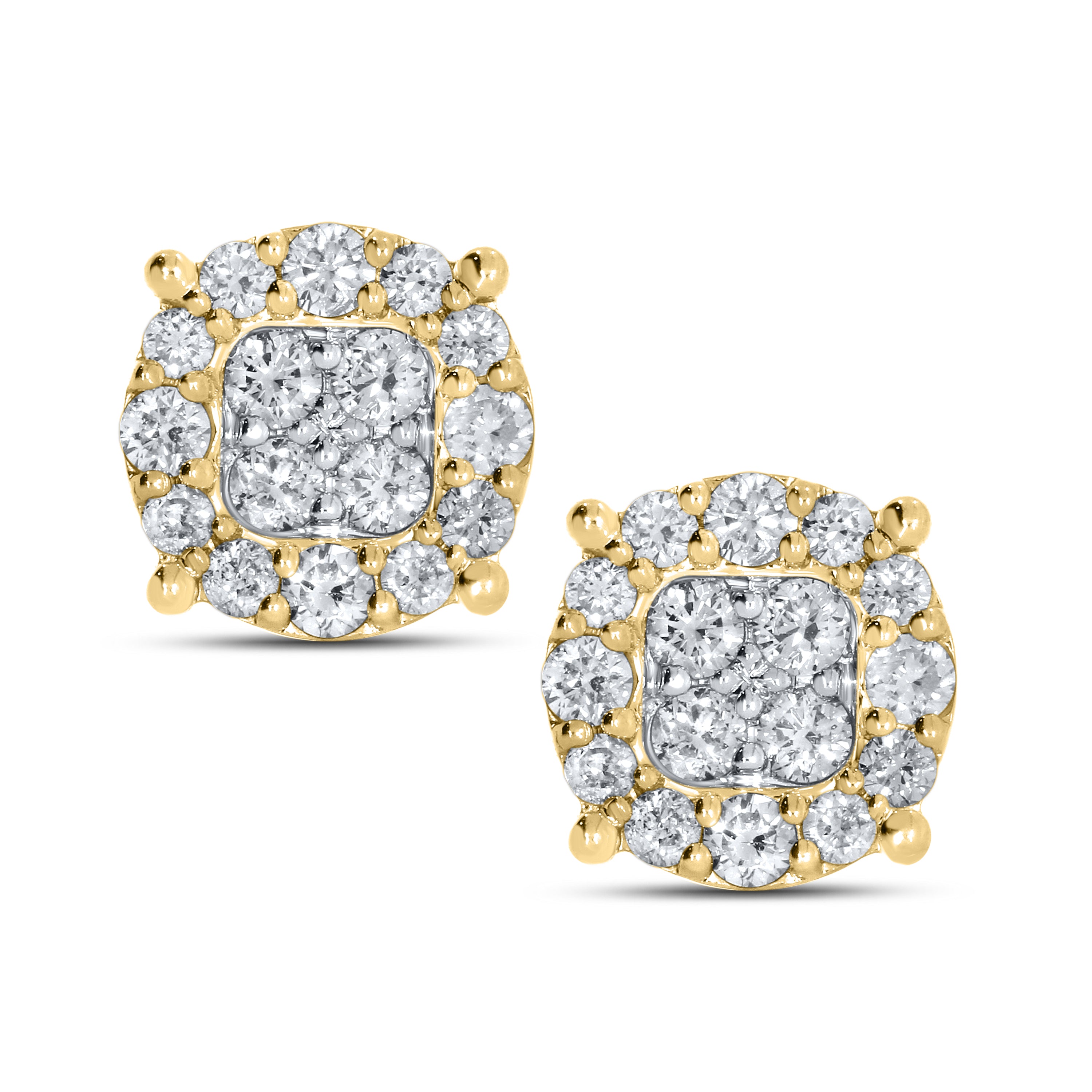 10KT YELLOW GOLD 1.04 CTW NATURAL DIAMOND EARRINGS