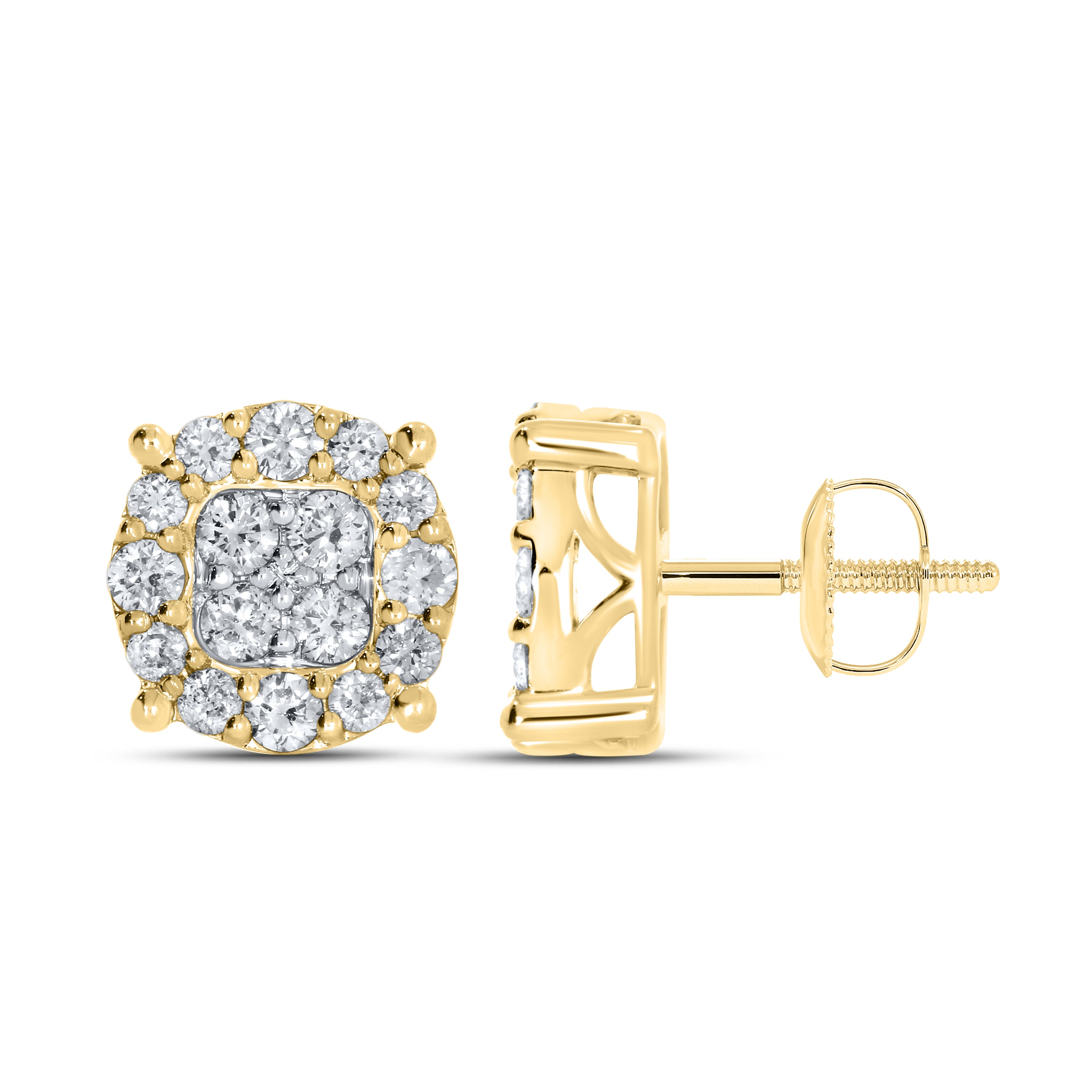 10KT YELLOW GOLD 1.04 CTW NATURAL DIAMOND EARRINGS