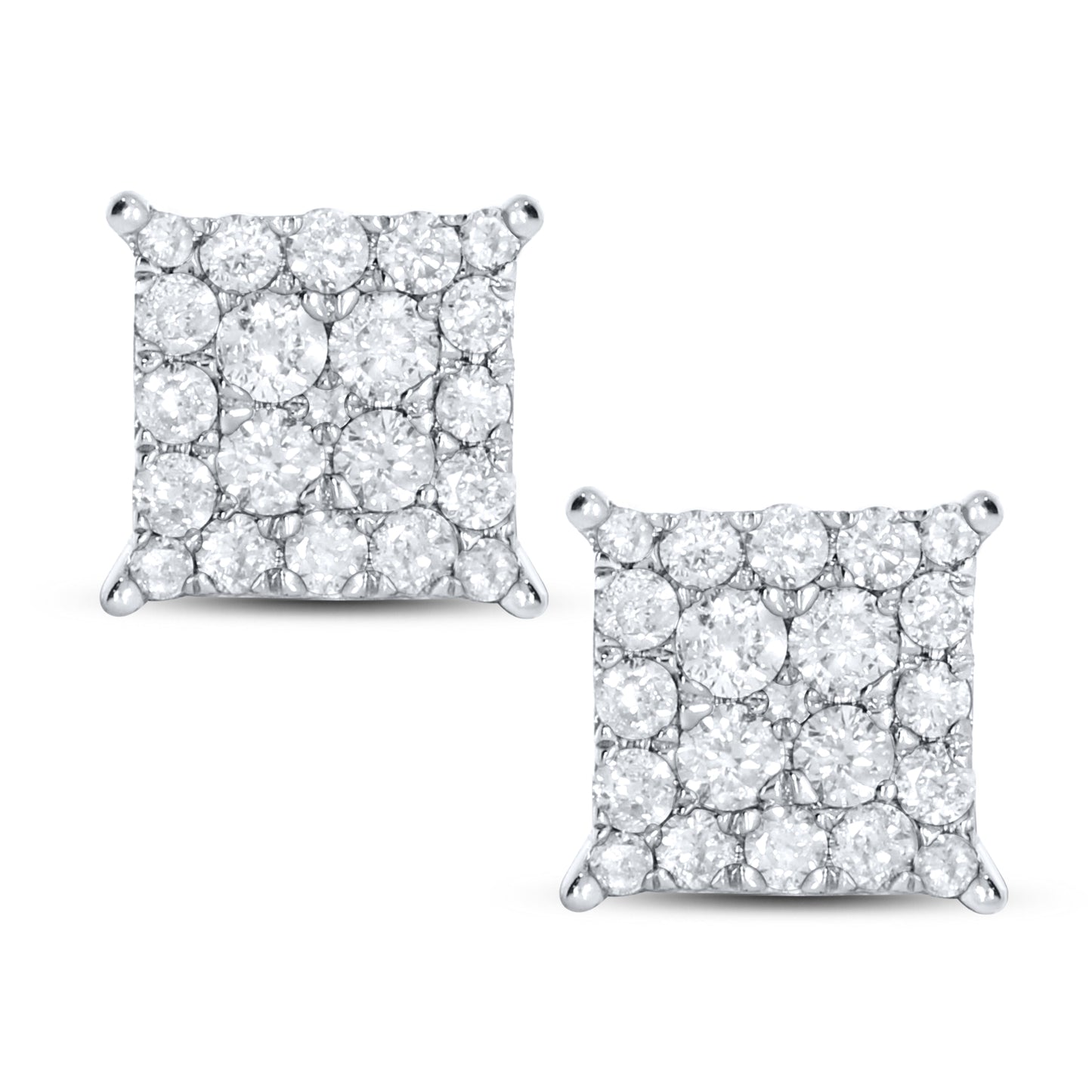 10KT White Gold 0.26 CTW Natural Diamond Earrings