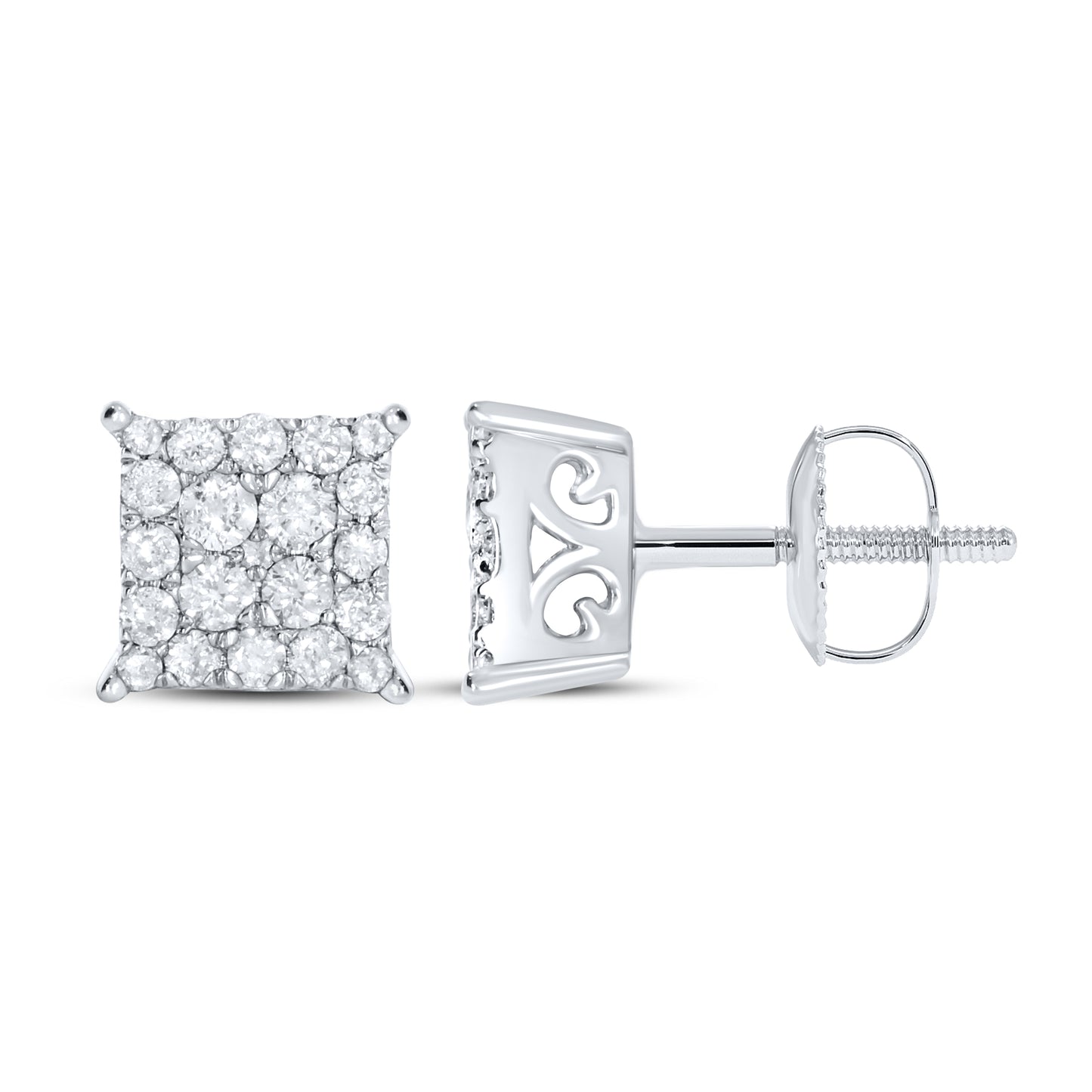 10KT White Gold 0.26 CTW Natural Diamond Earrings