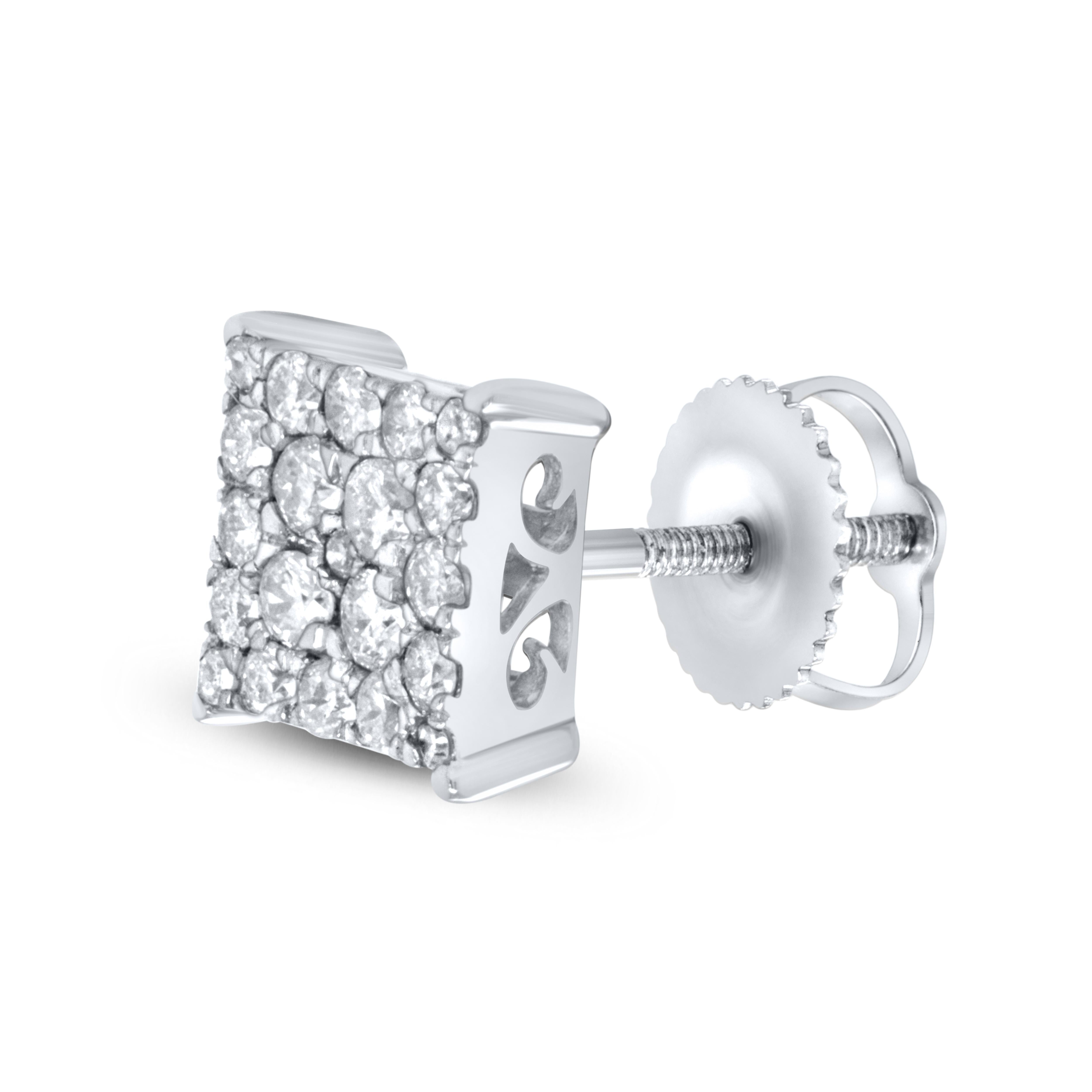 10K White Gold 0.45 CTW Diamond Earrings