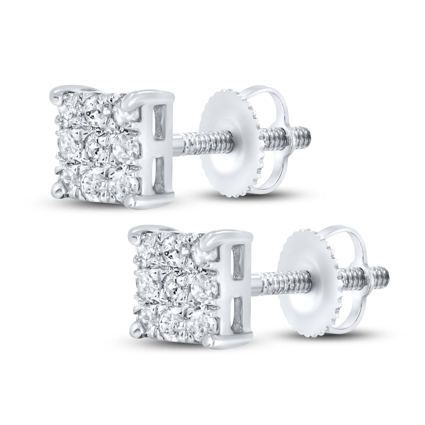 10K WHITE GOLD 0.14 CTW DIAMOND EARRINGS