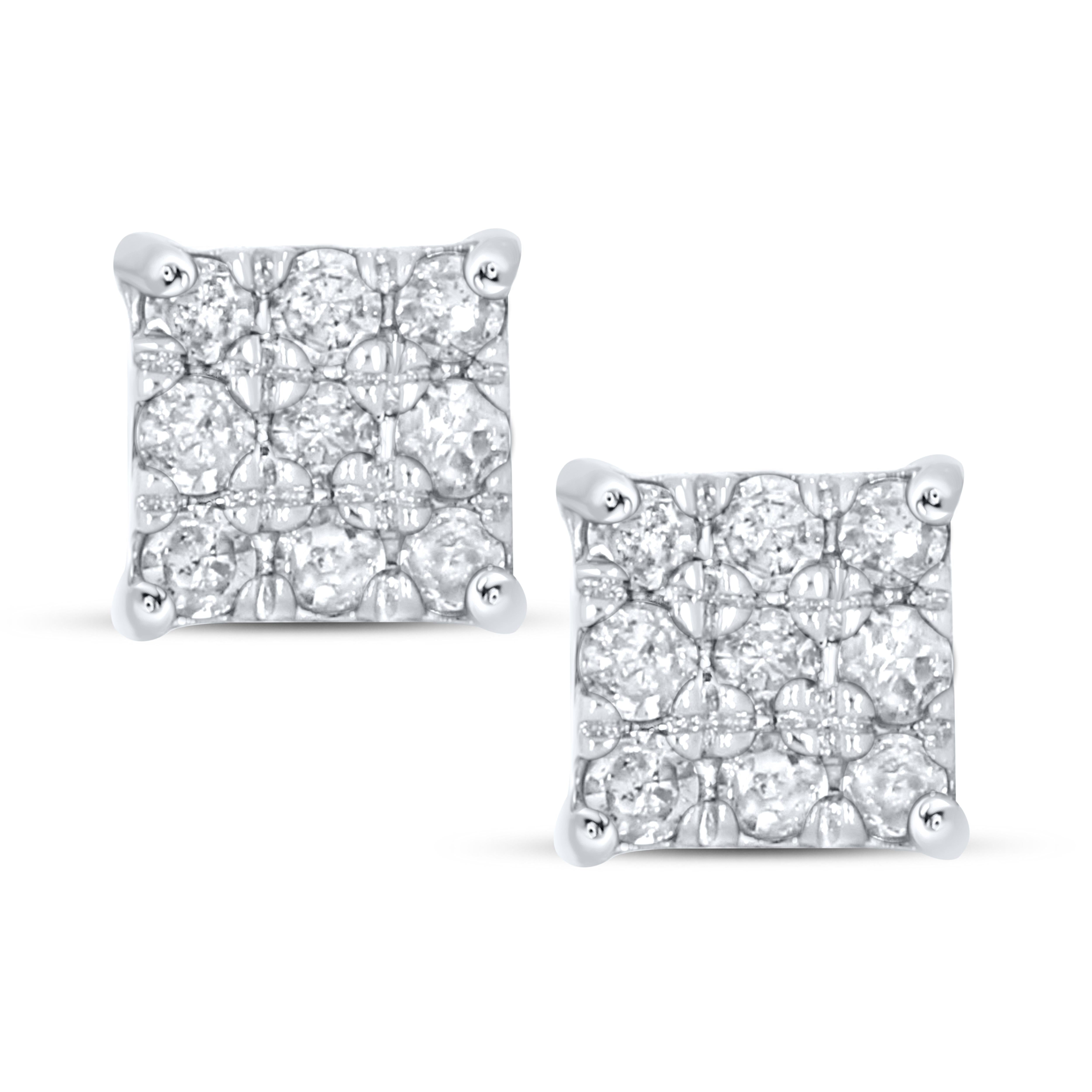 10K WHITE GOLD 0.14 CTW DIAMOND EARRINGS