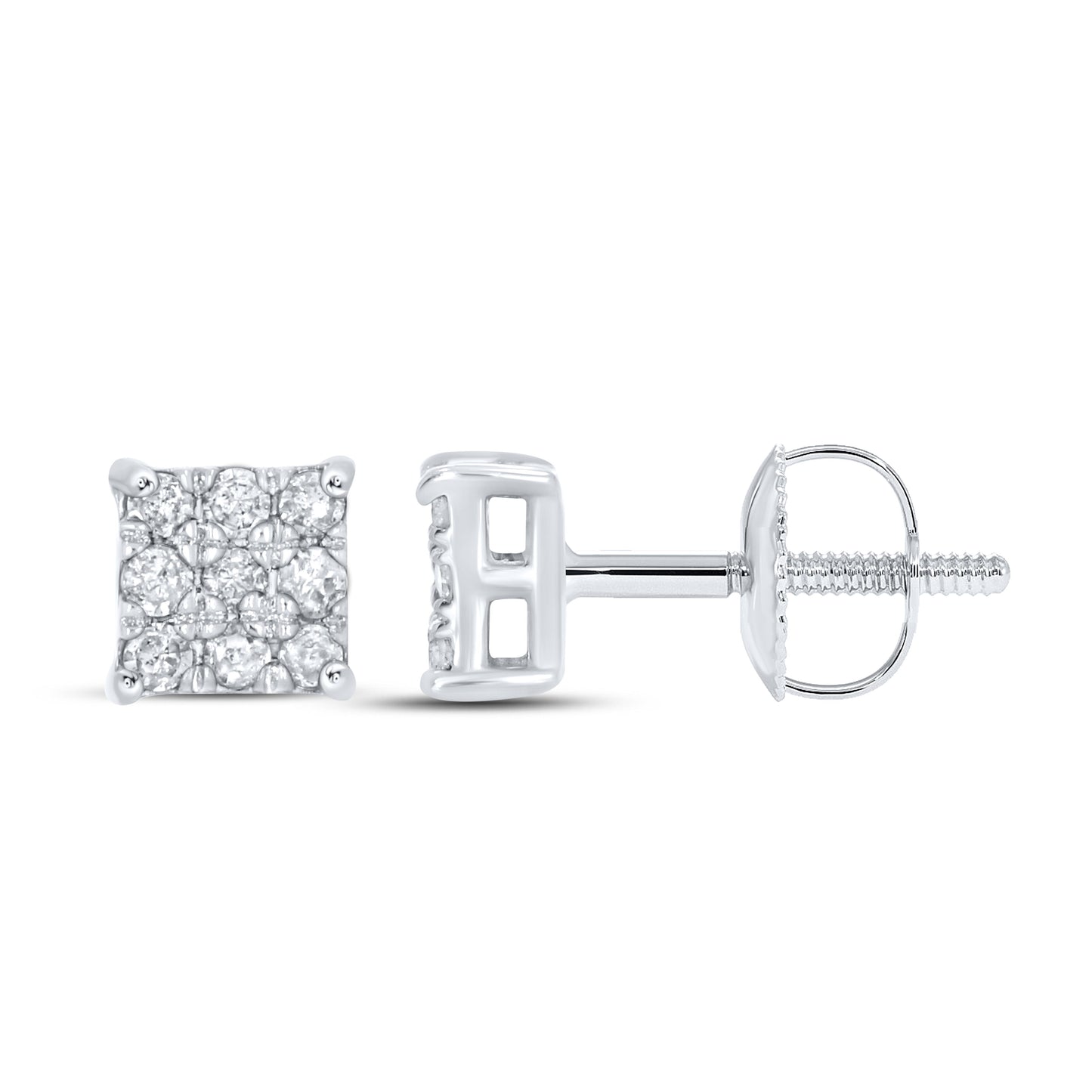 10K WHITE GOLD 0.14 CTW DIAMOND EARRINGS