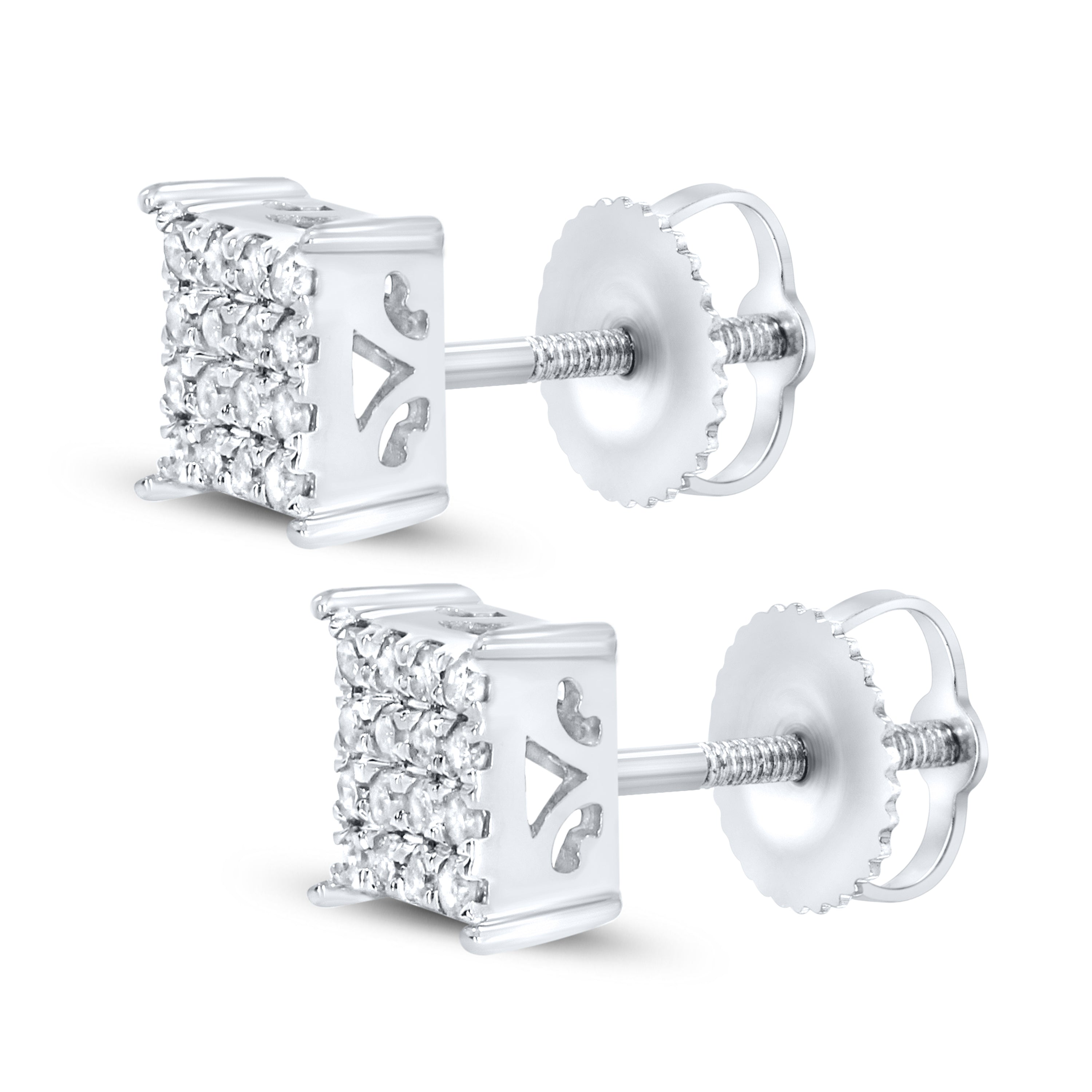 10Kt White Gold 0.24 CTW Diamond Earrings