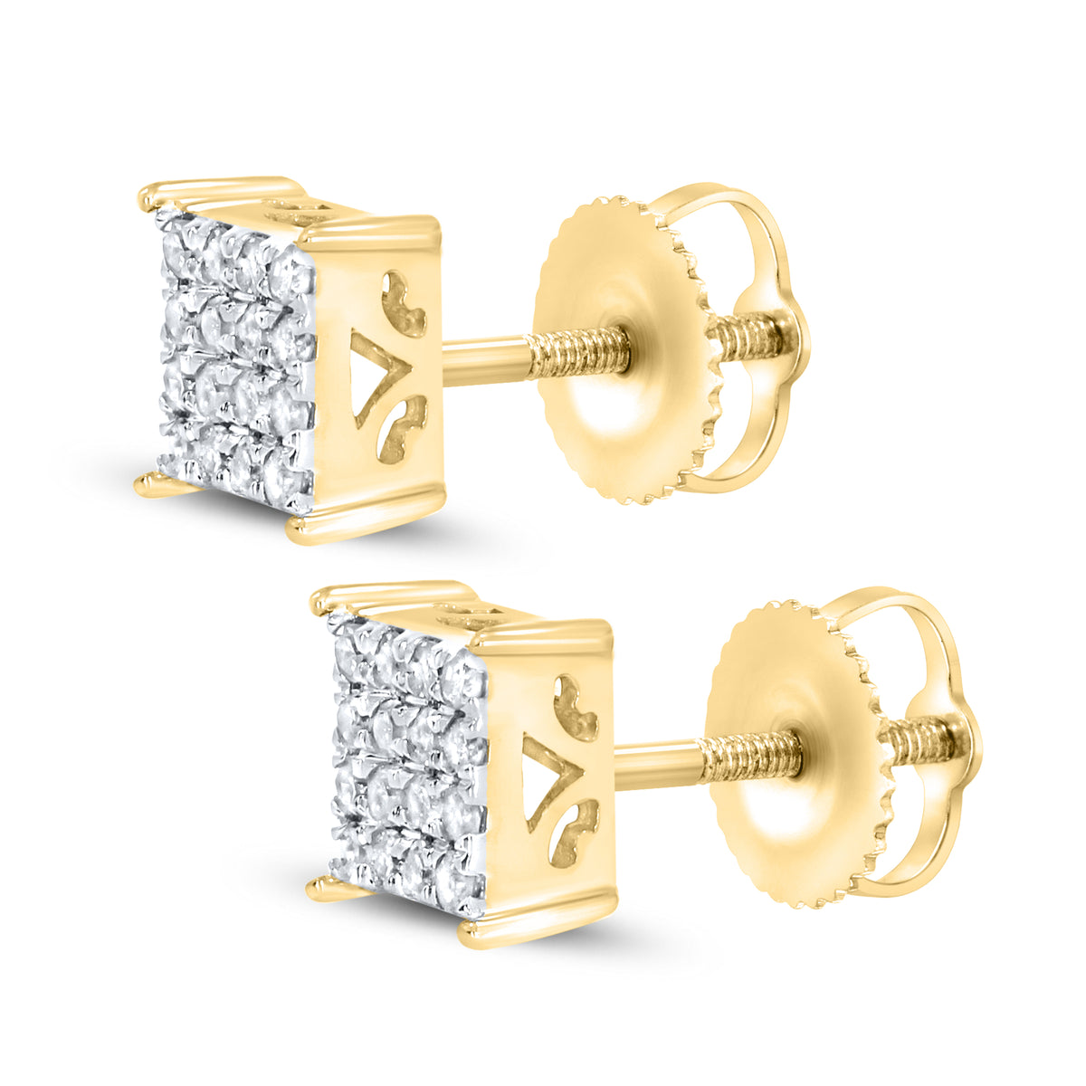 10KT Yellow Gold 0.25 CTW Natural Diamond Earrings