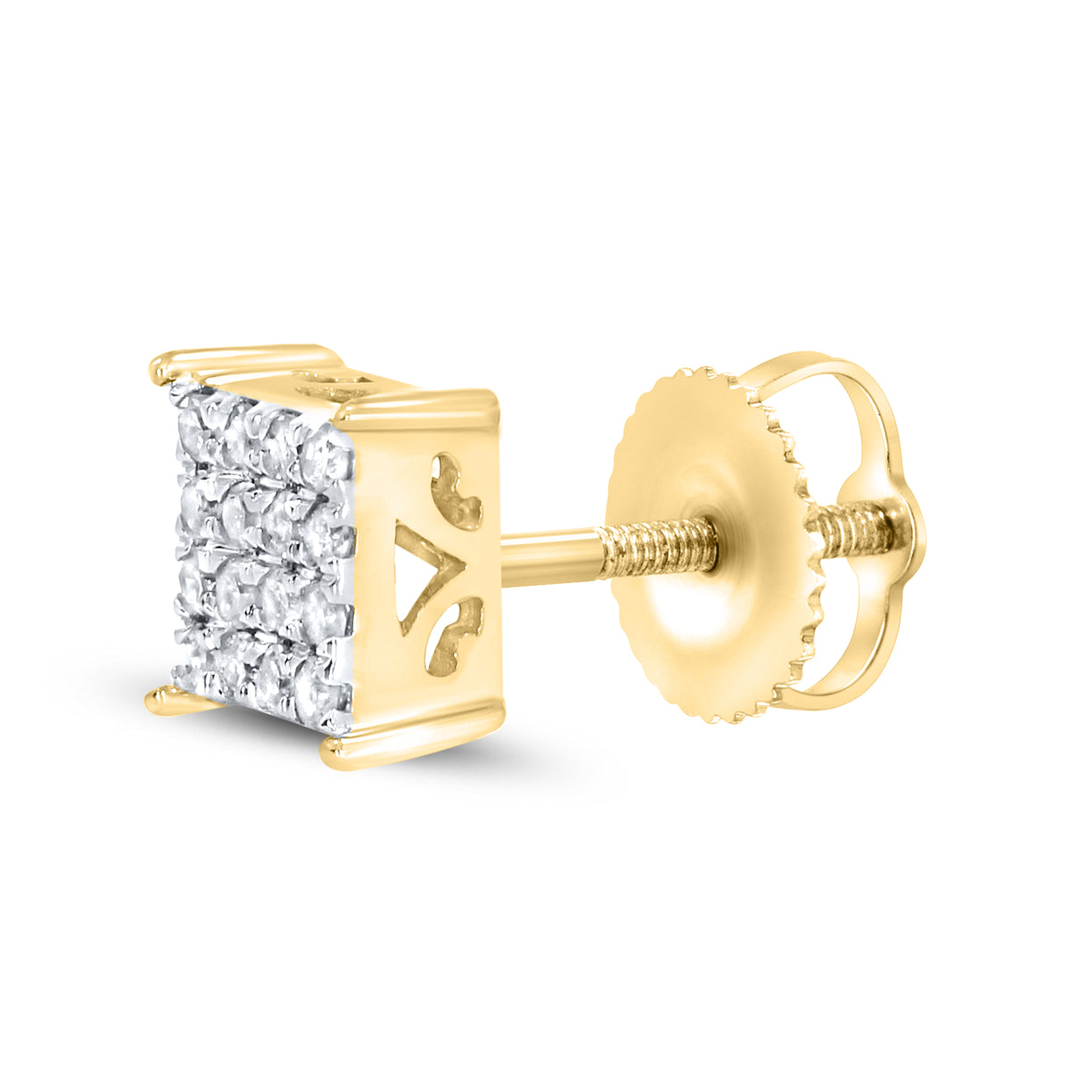 10KT Yellow Gold 0.25 CTW Natural Diamond Earrings