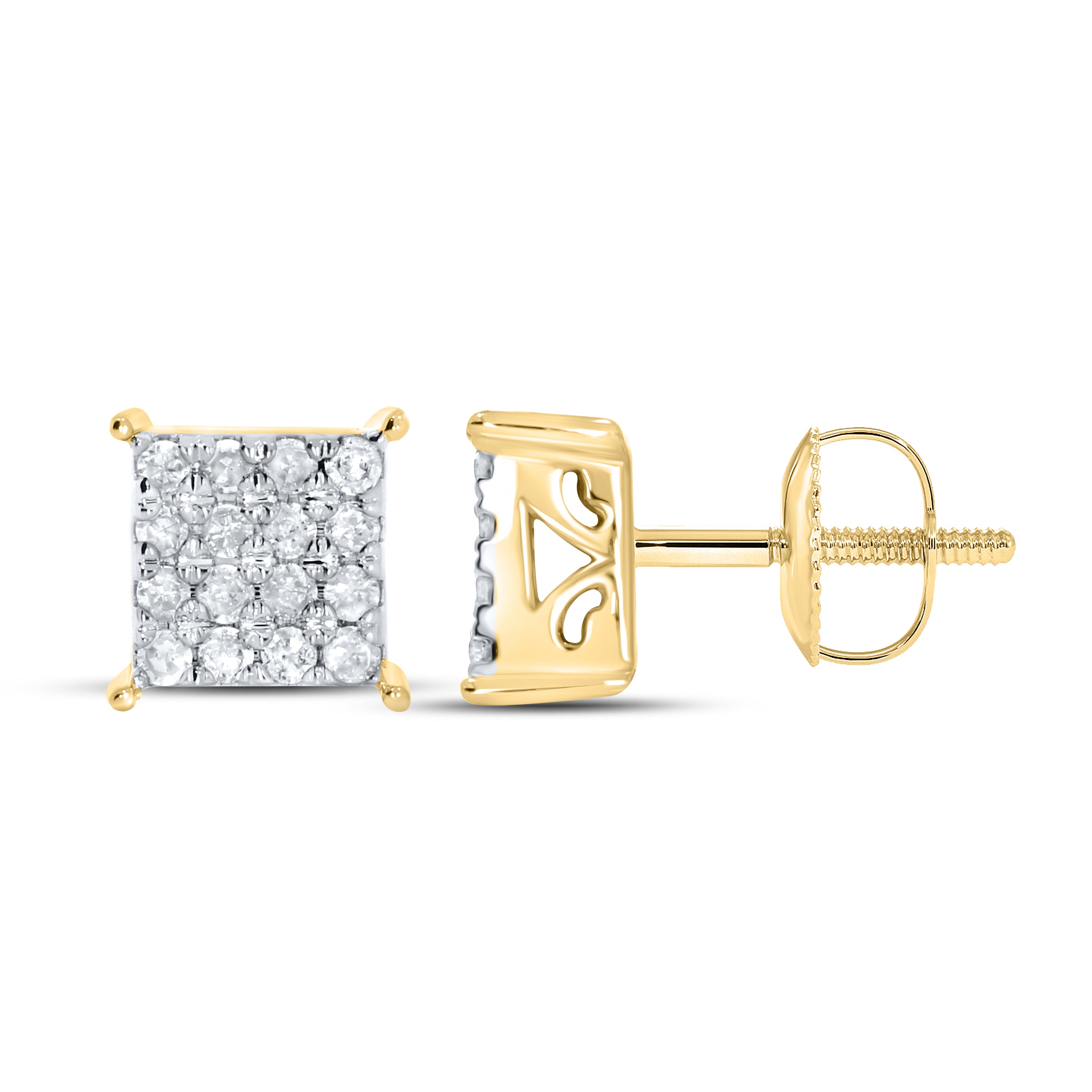 10KT Yellow Gold 0.25 CTW Natural Diamond Earrings