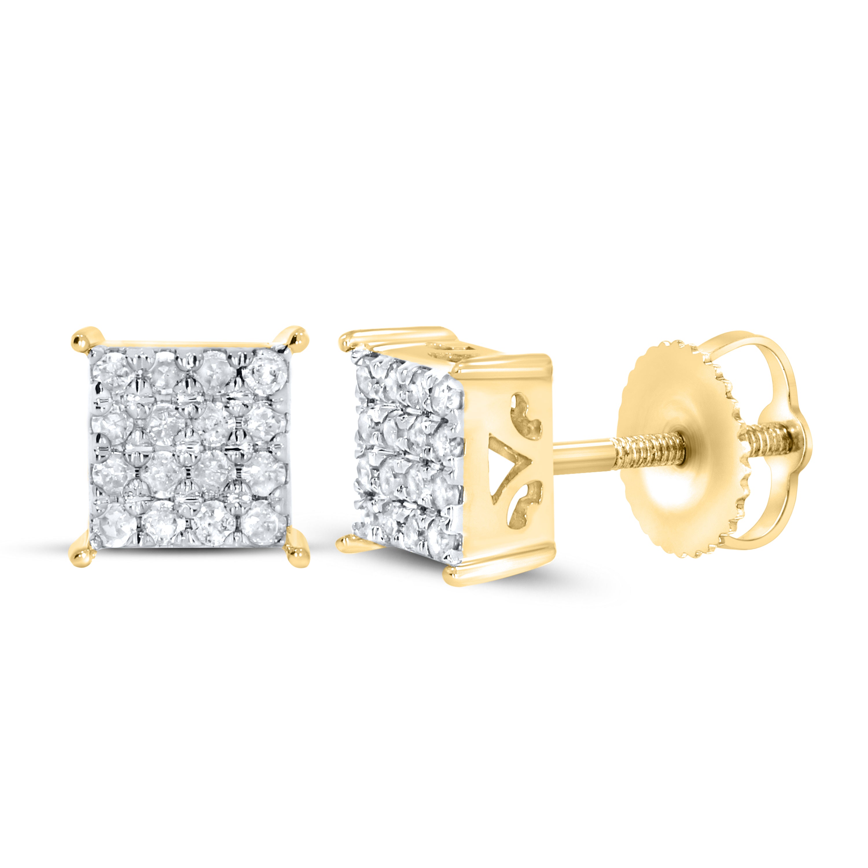 10KT Yellow Gold 0.25 CTW Natural Diamond Earrings