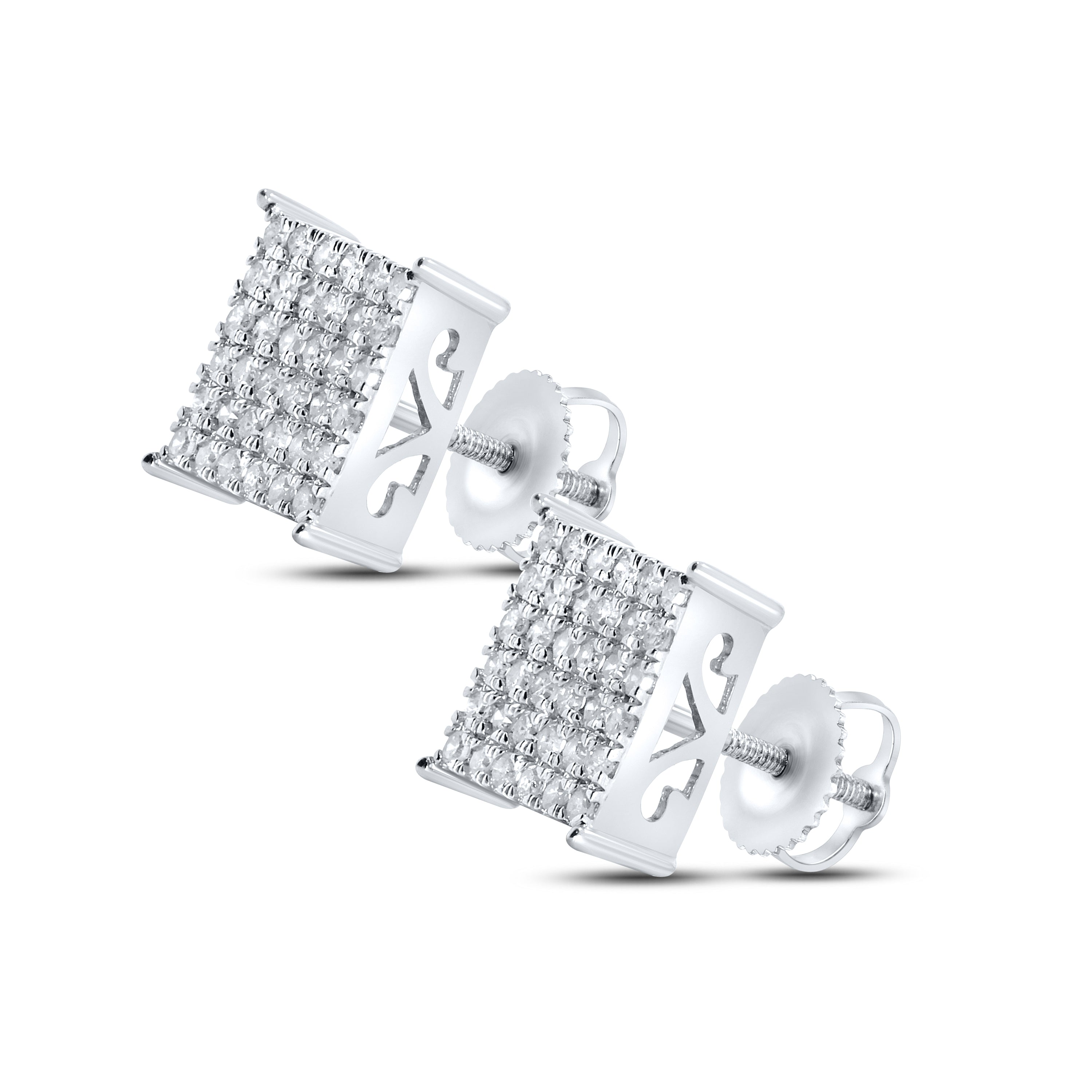 10KT White Gold 0.52 CTW Natural Diamond Earrings