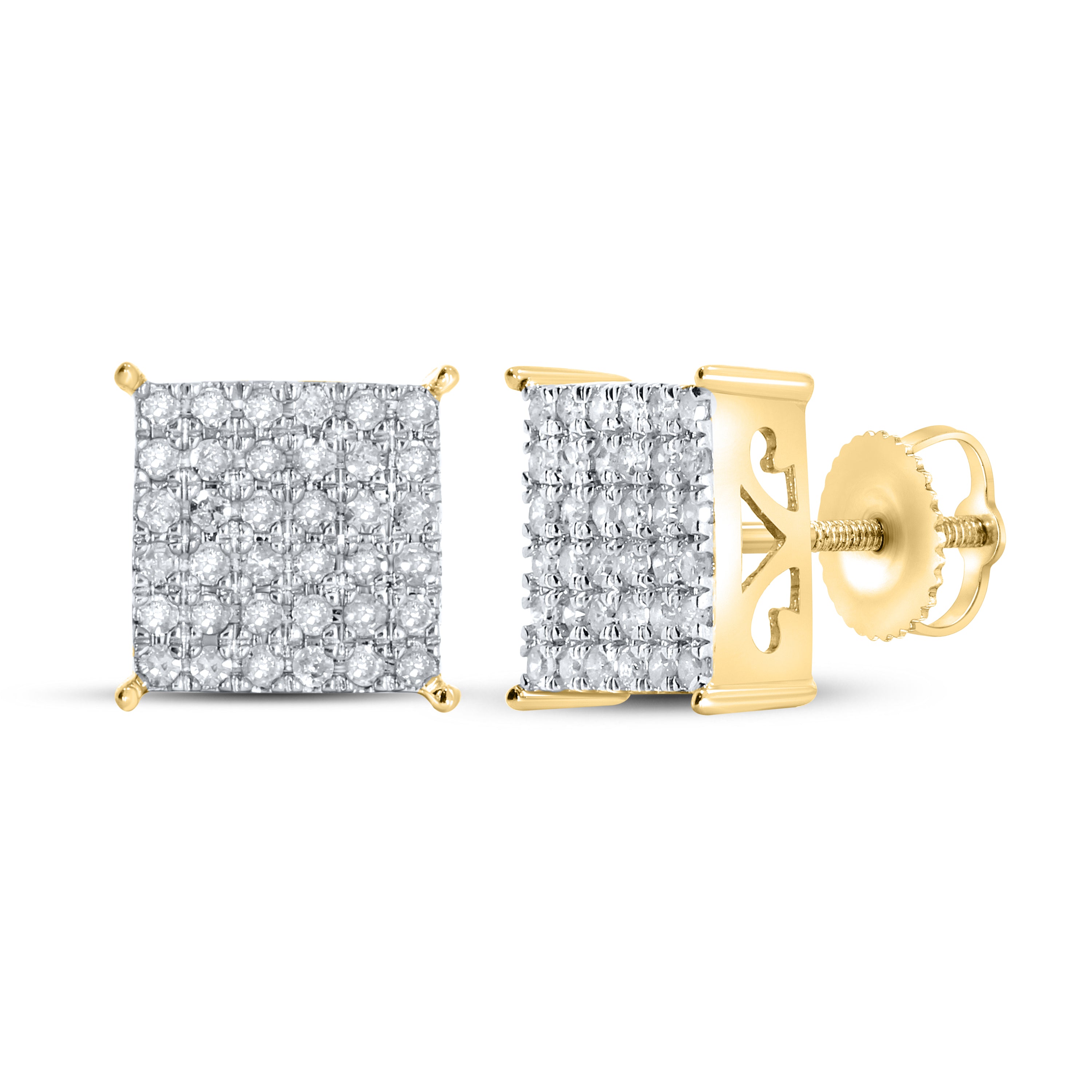 10KT Yellow Gold 0.52 CTW Natural Diamond Earrings