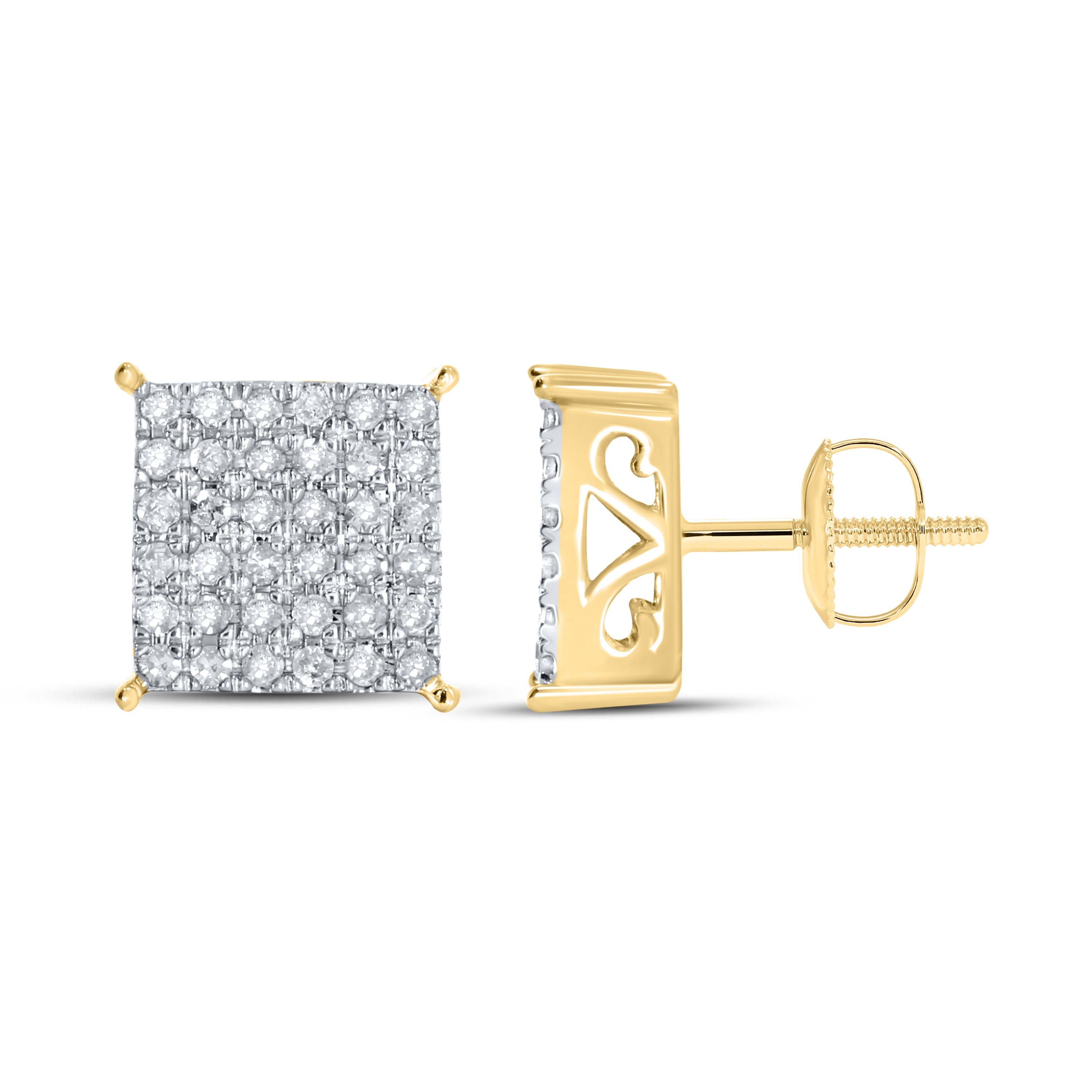 10KT Yellow Gold 0.52 CTW Natural Diamond Earrings