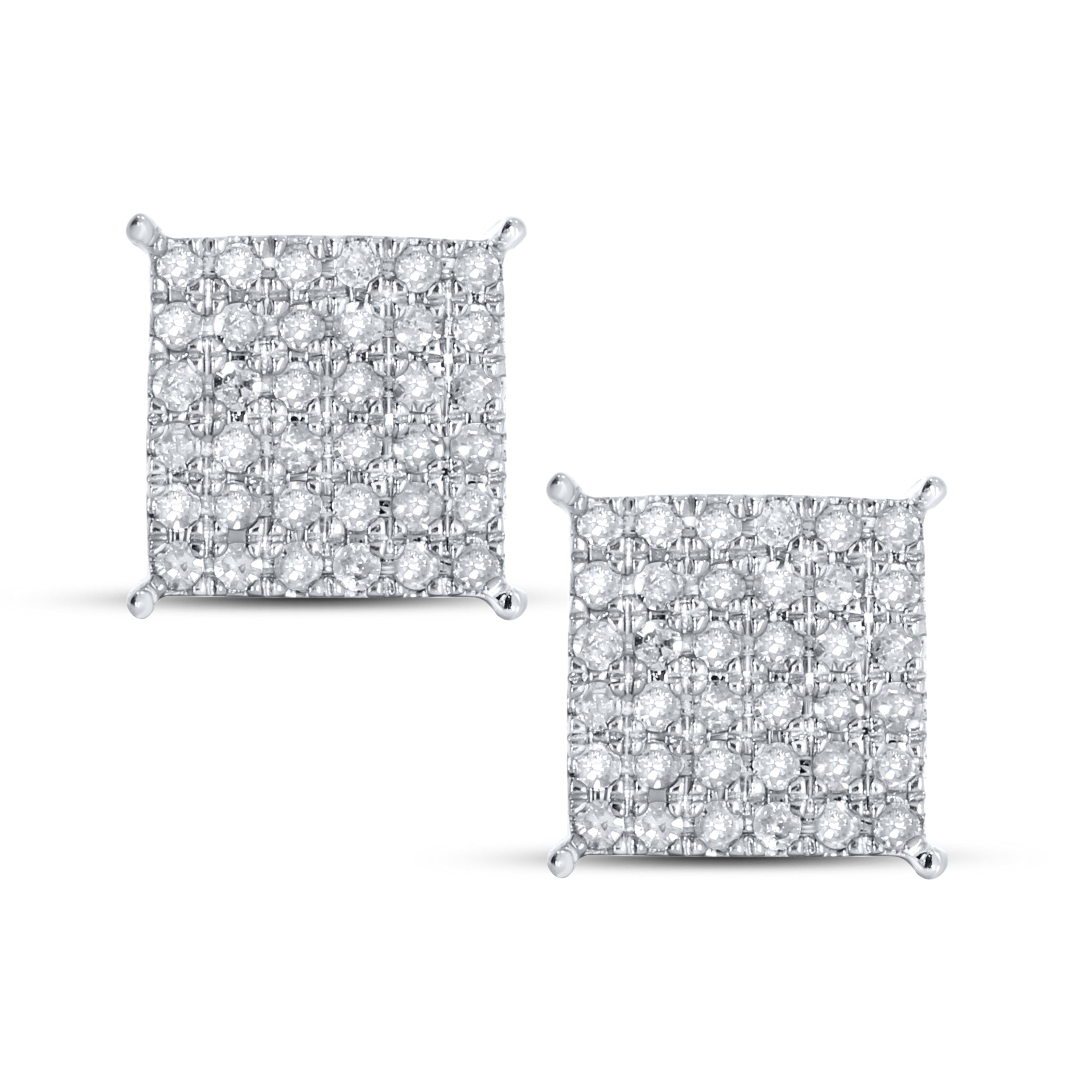 10KT White Gold 0.52 CTW Natural Diamond Earrings