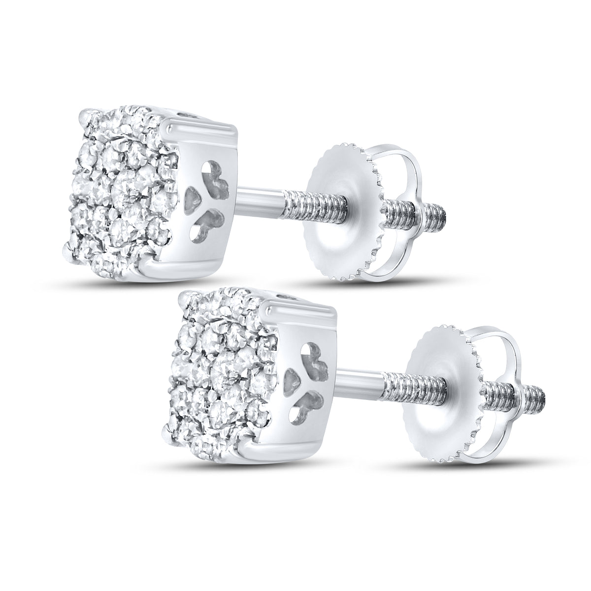 10KT White Gold 0.13 CTW Natural Diamond Earrings