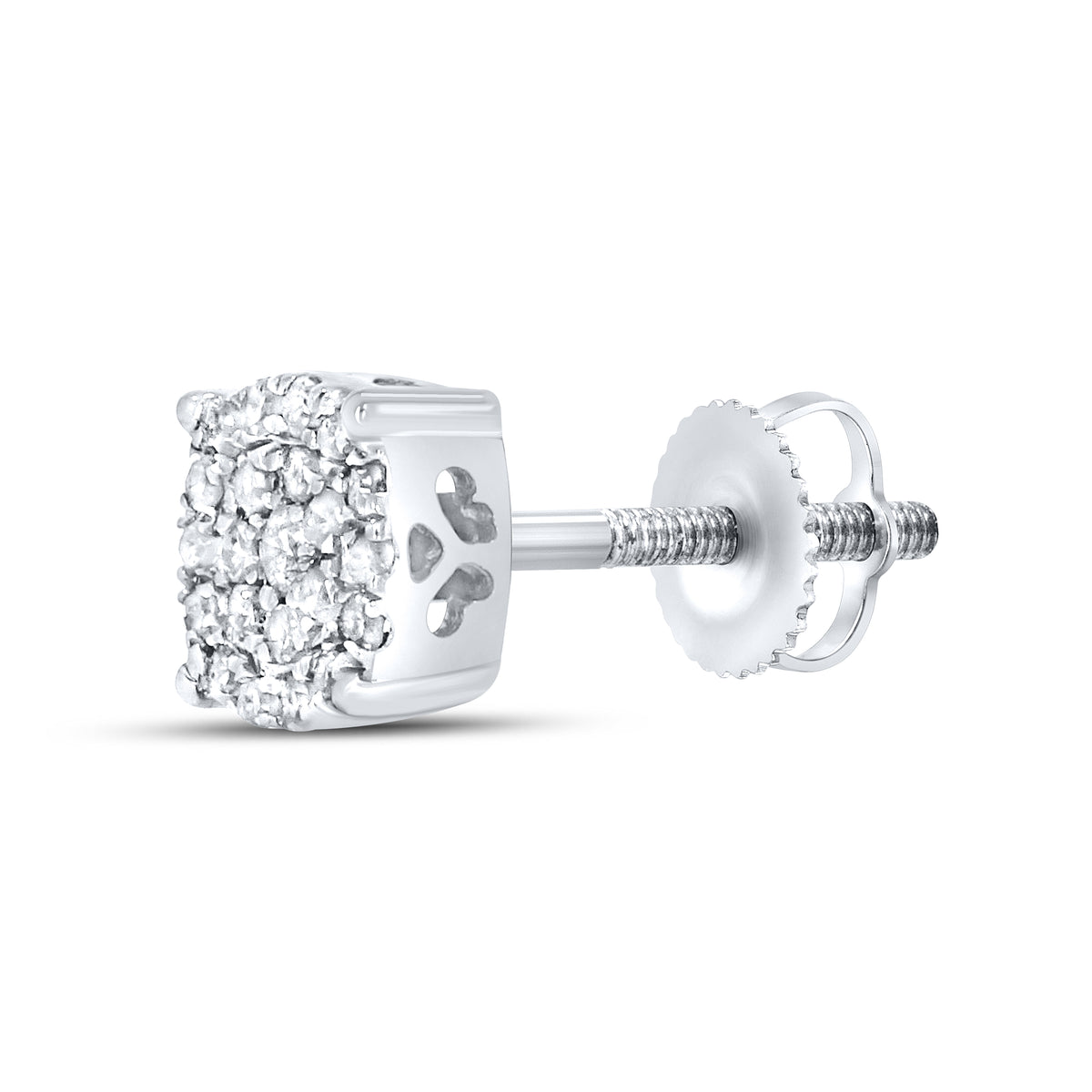 10KT White Gold 0.13 CTW Natural Diamond Earrings