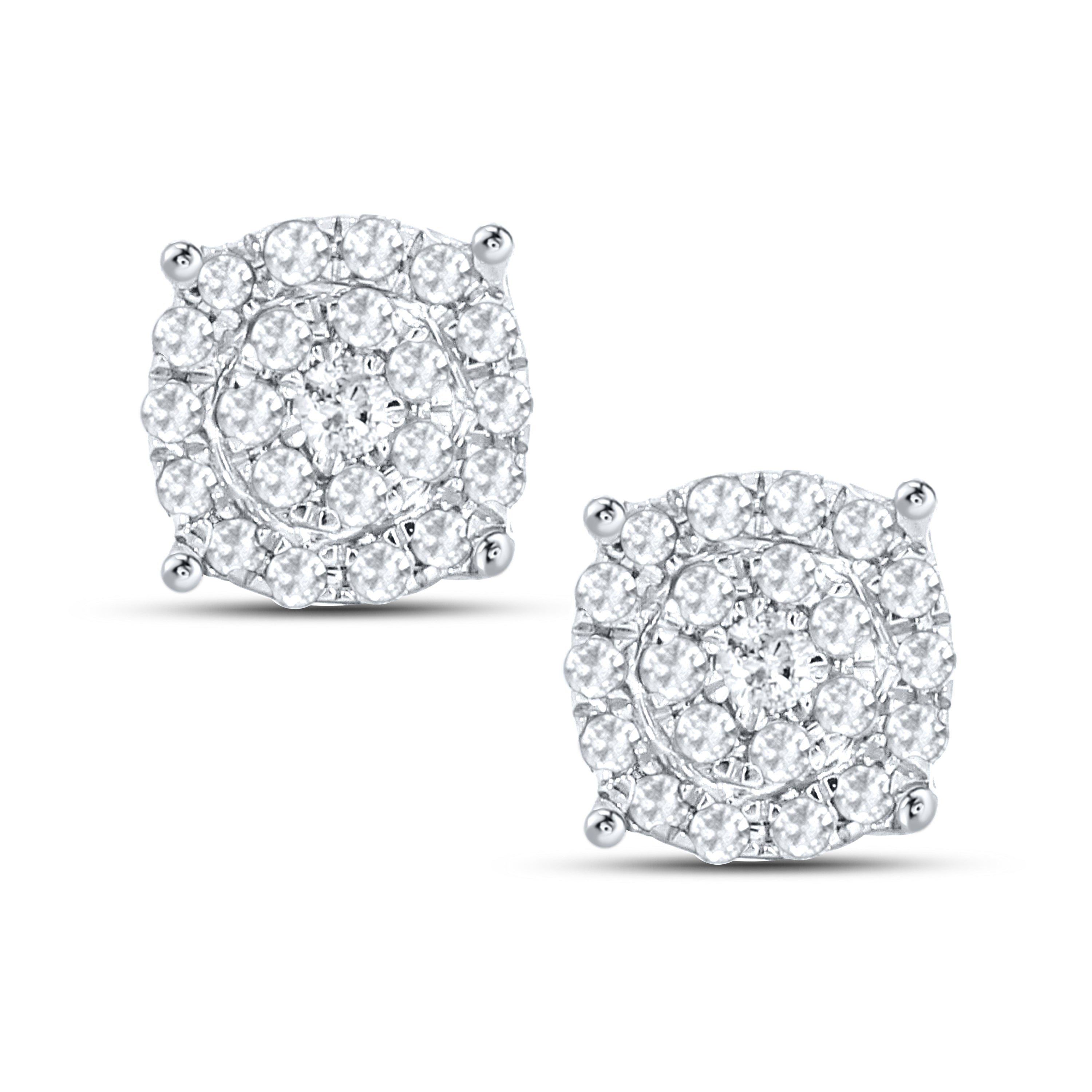 10KT White Gold 0.13 CTW Natural Diamond Earrings