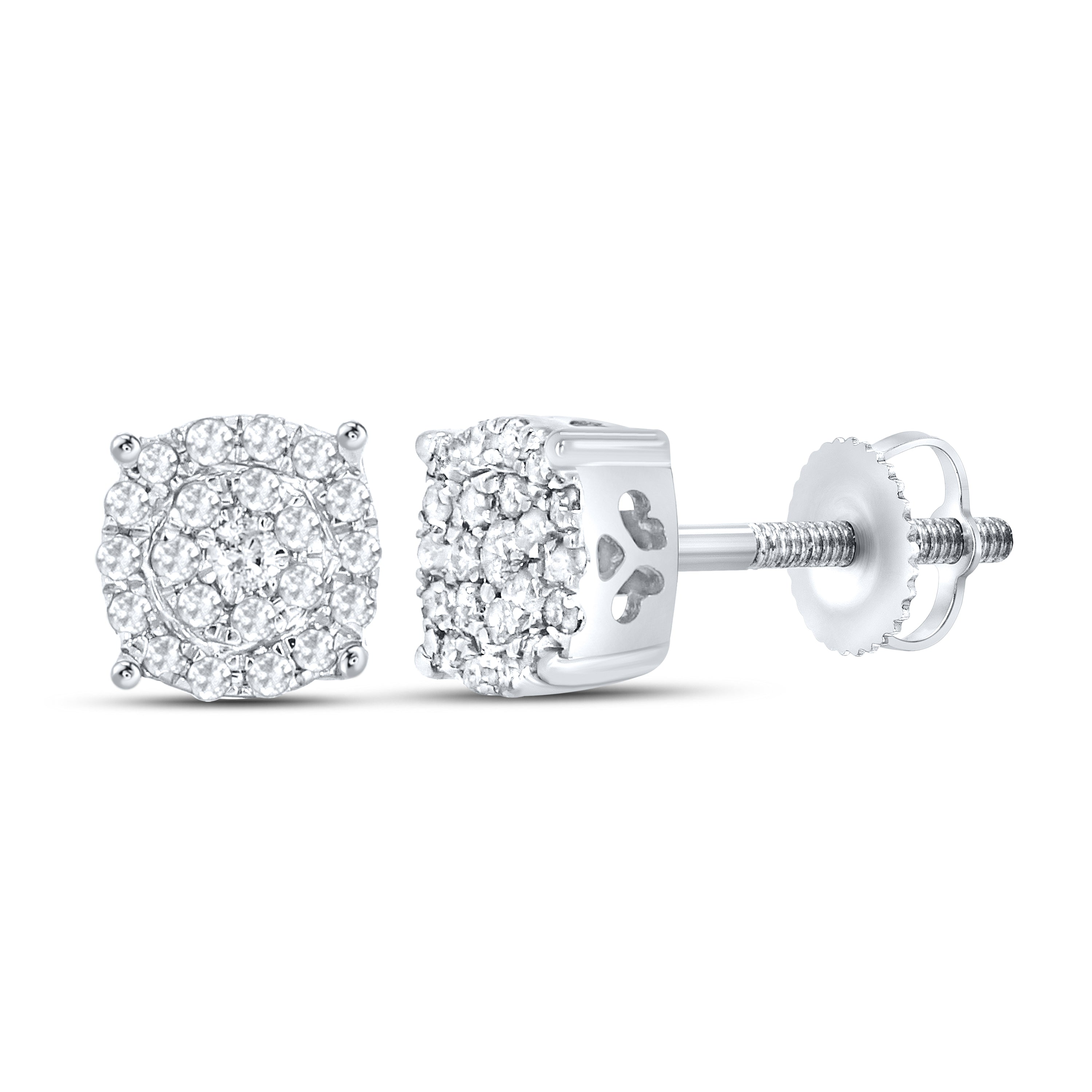 10KT White Gold 0.13 CTW Natural Diamond Earrings
