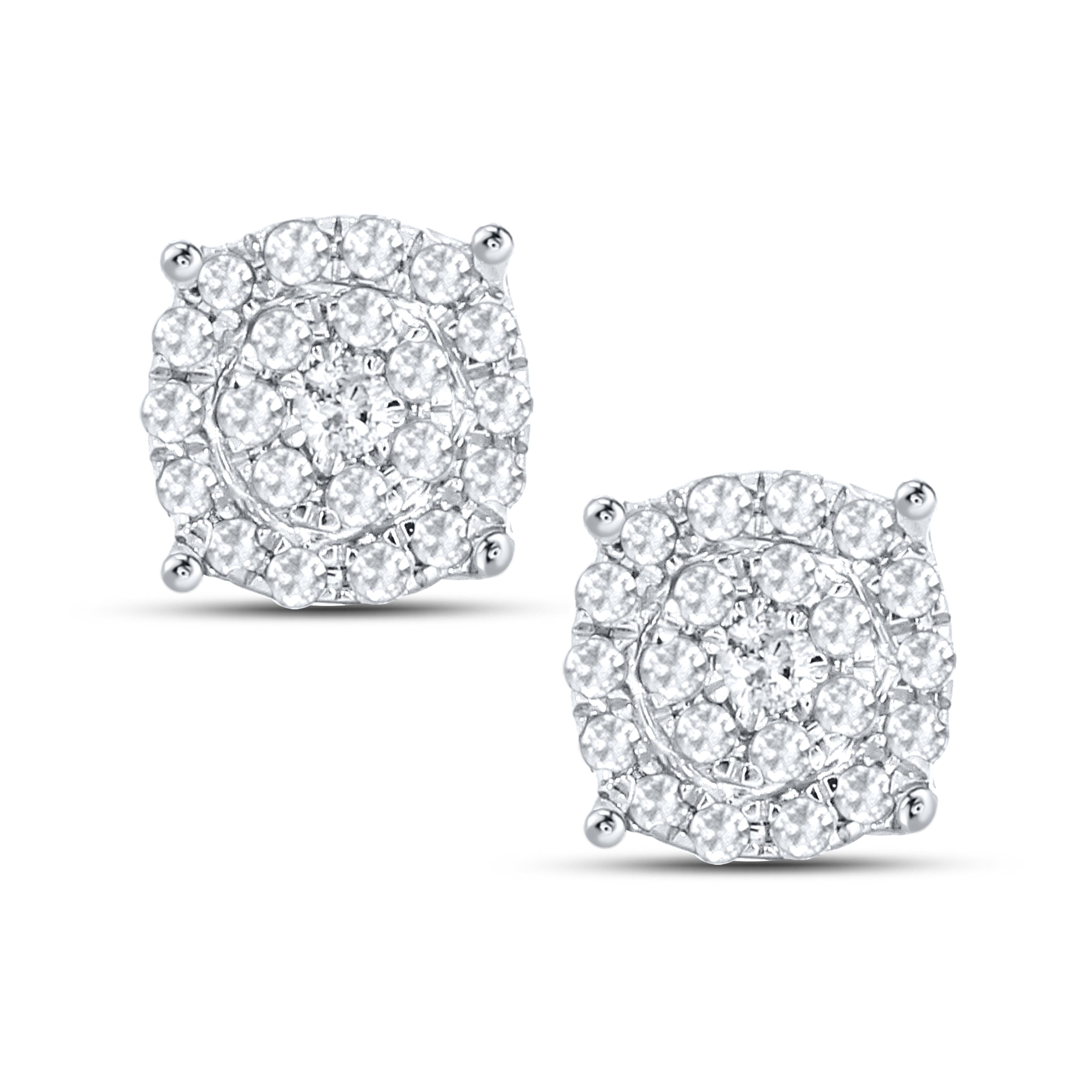 10K WHITE GOLD 0.13 CTW DIAMOND EARRINGS
