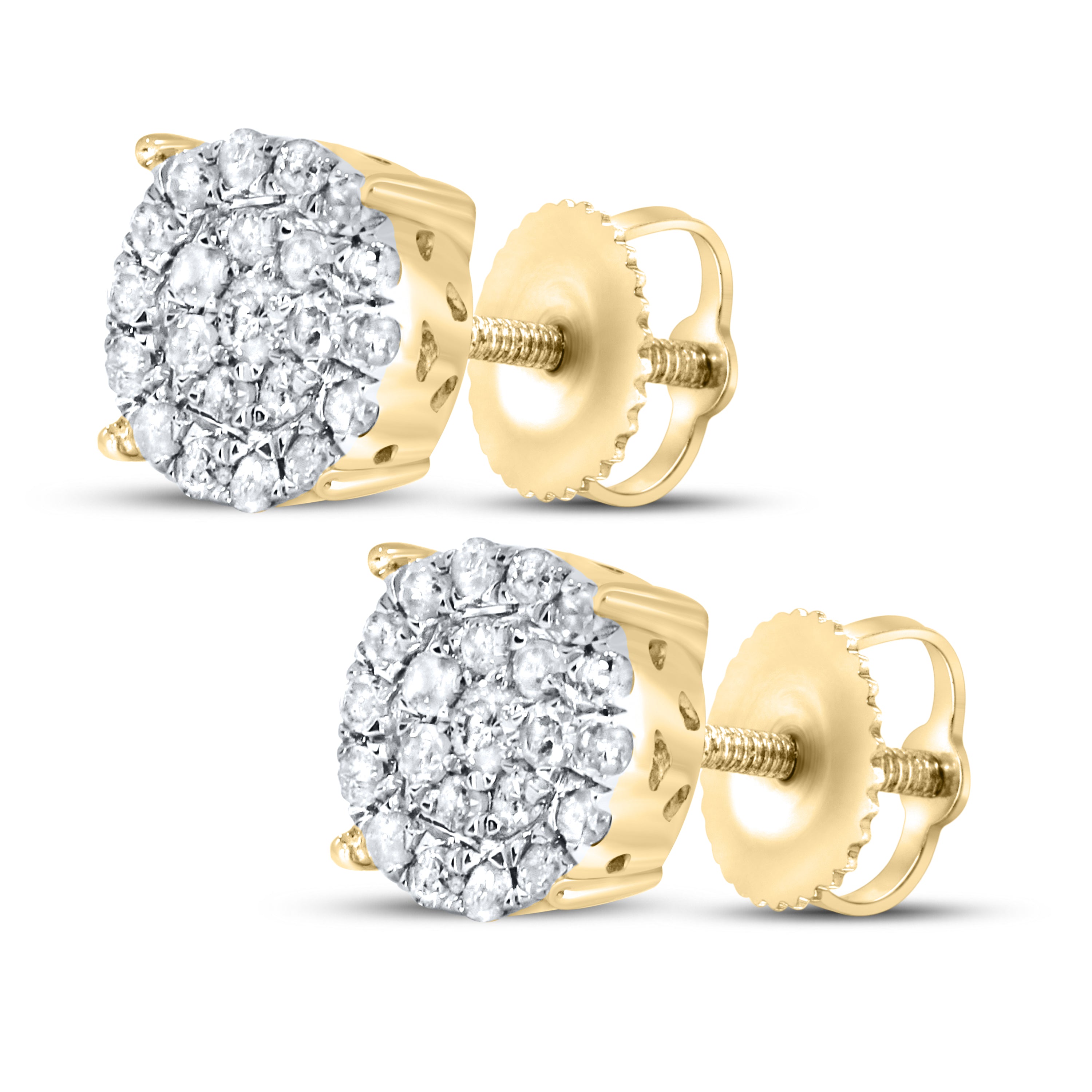 10KT Yellow Gold 0.25 CTW Natural Diamond Earrings