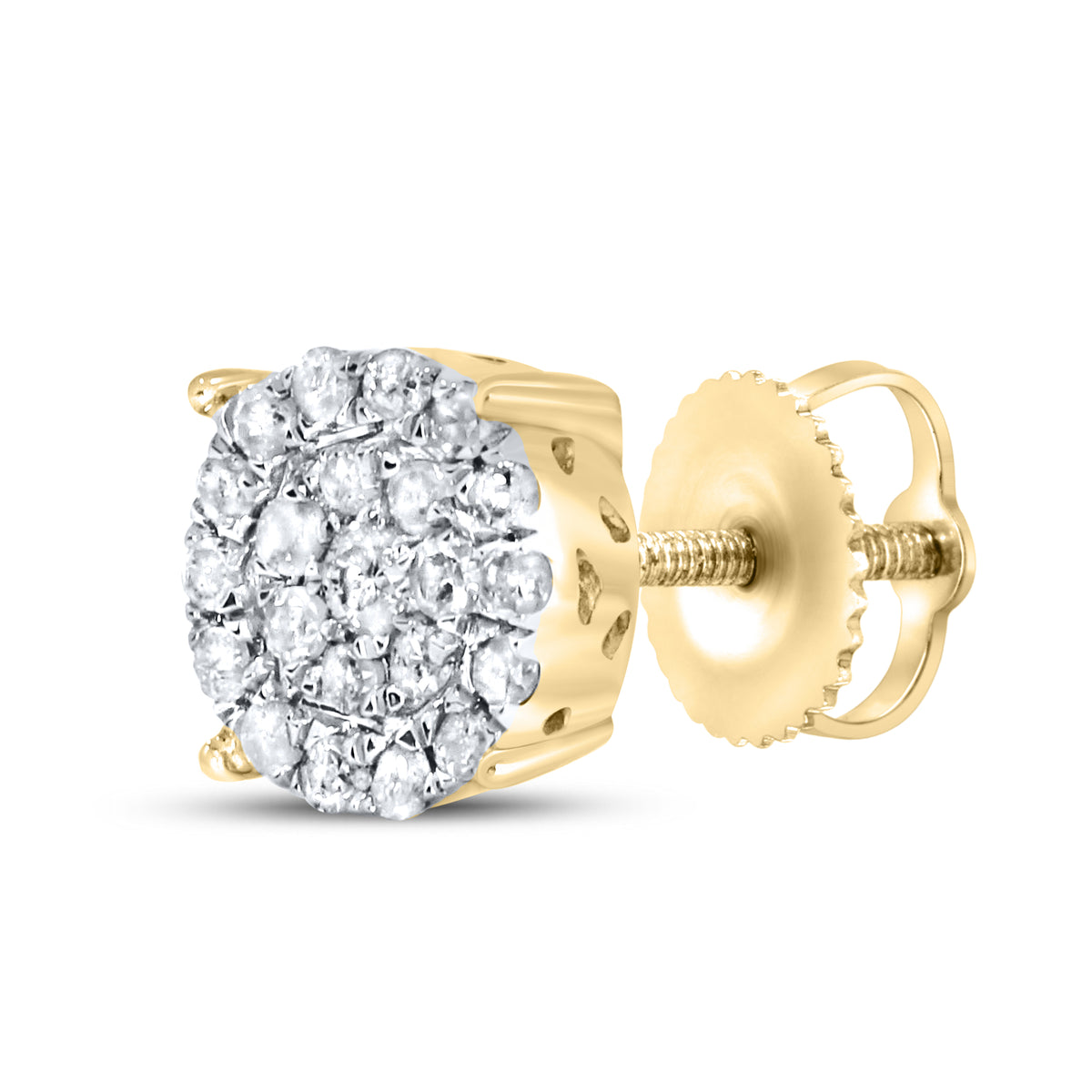 10KT Yellow Gold 0.25 CTW Natural Diamond Earrings