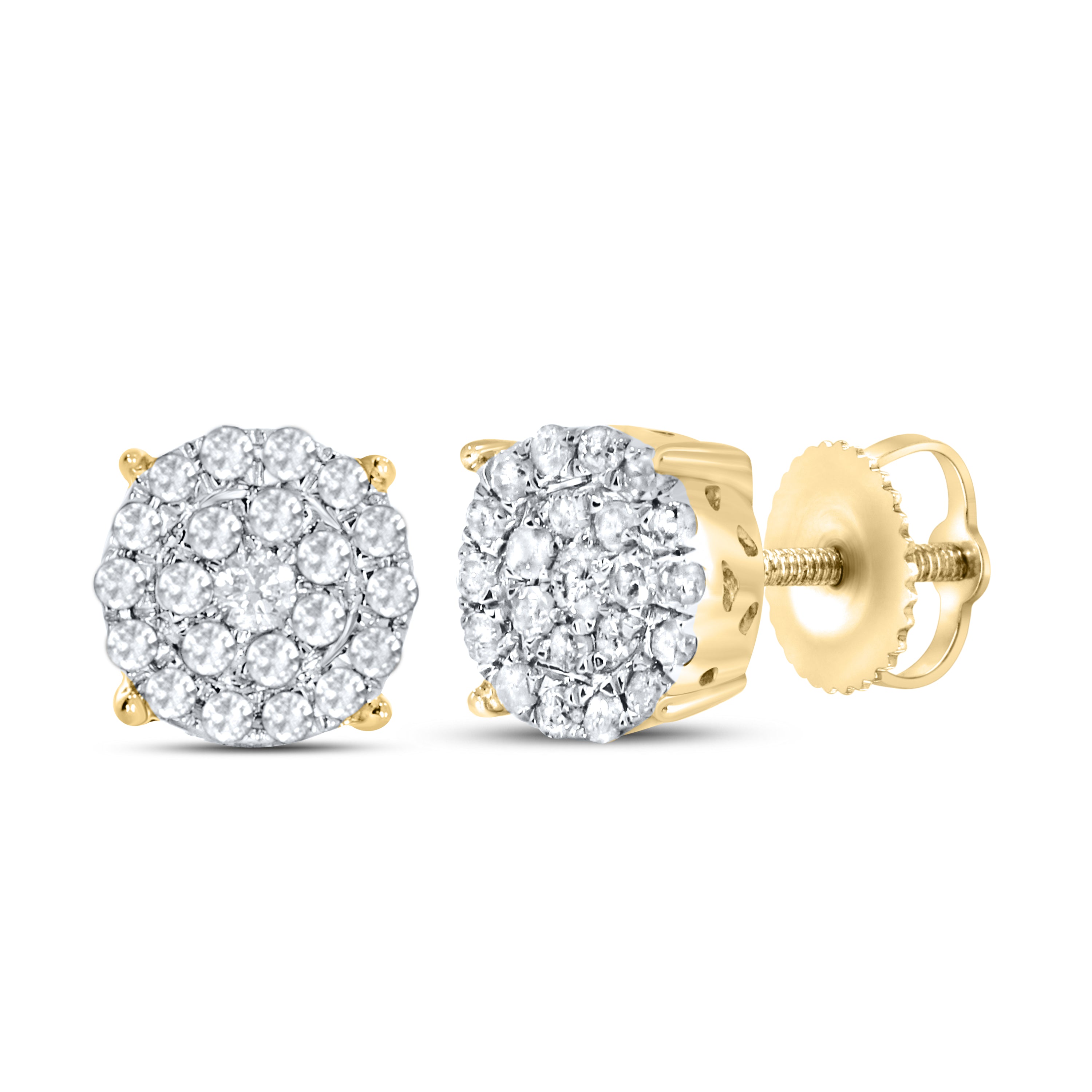 10KT Yellow Gold 0.25 CTW Natural Diamond Earrings