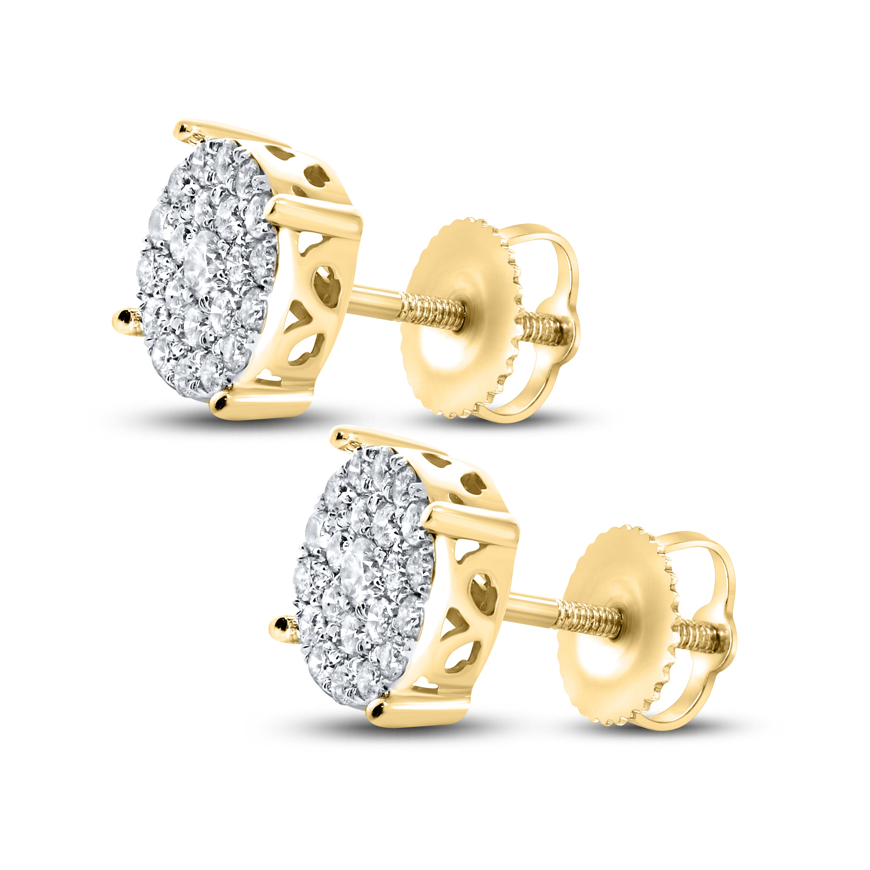 10KT Yellow Gold 0.42 CTW Diamond Earrings