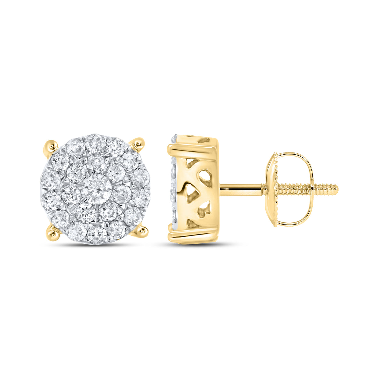 10KT Yellow Gold 0.42 CTW Diamond Earrings
