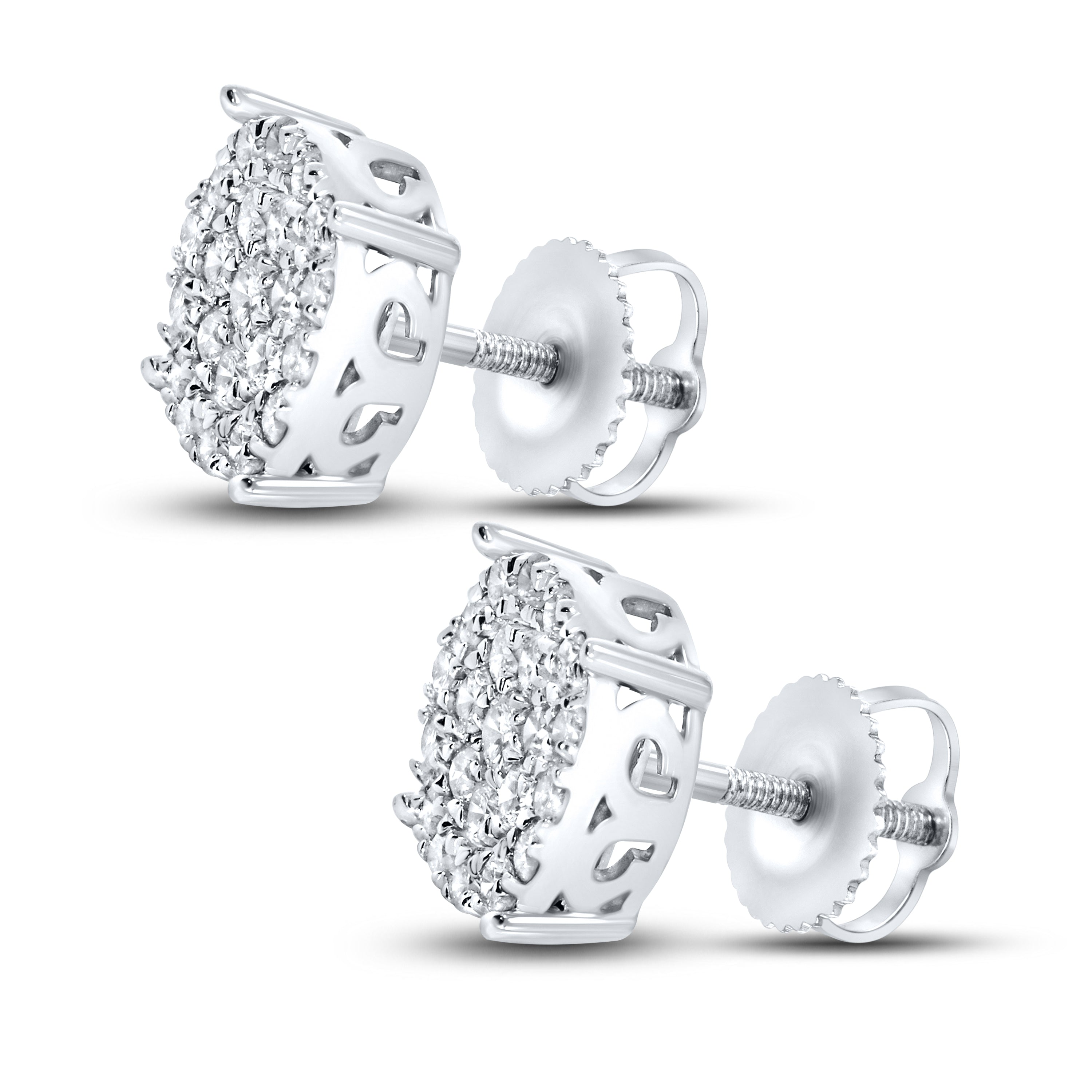 10KT White GOLD 0.70 CTW Diamond Earrings