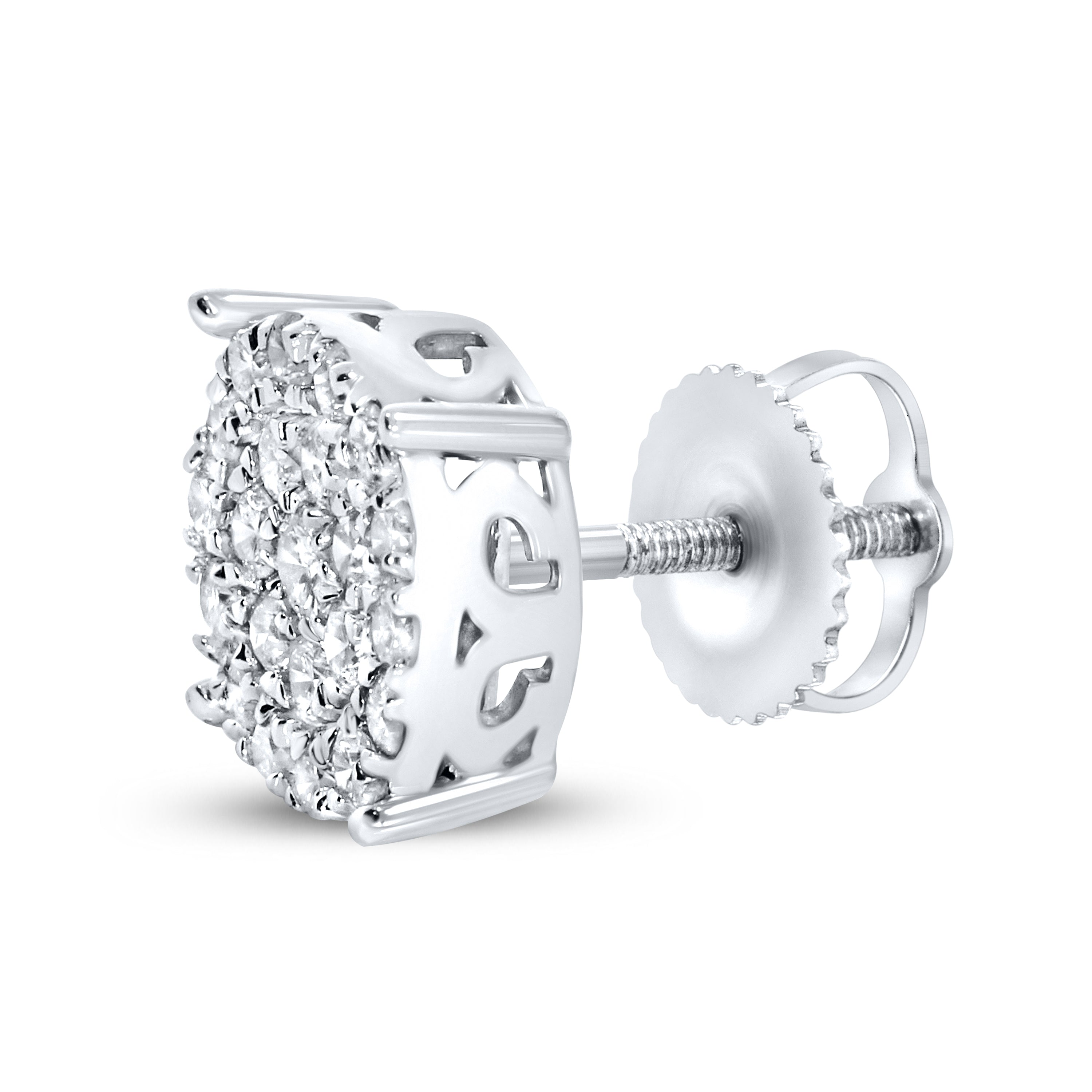 10KT White GOLD 0.70 CTW Diamond Earrings